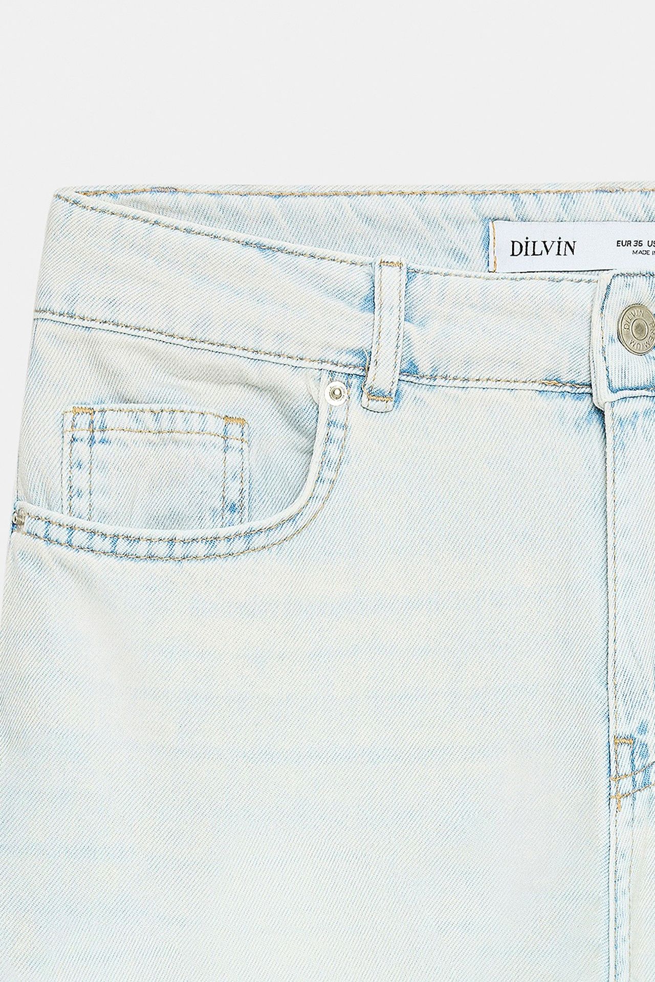 DILVIN Low-Waist Wide-Leg Cotton Denim Jeans