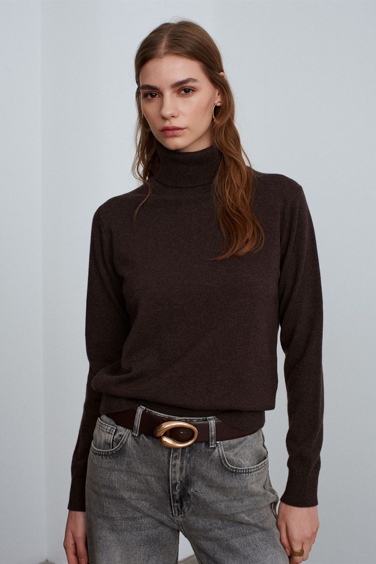 DILVIN Women's Cashmere Turtleneck Sweater 3