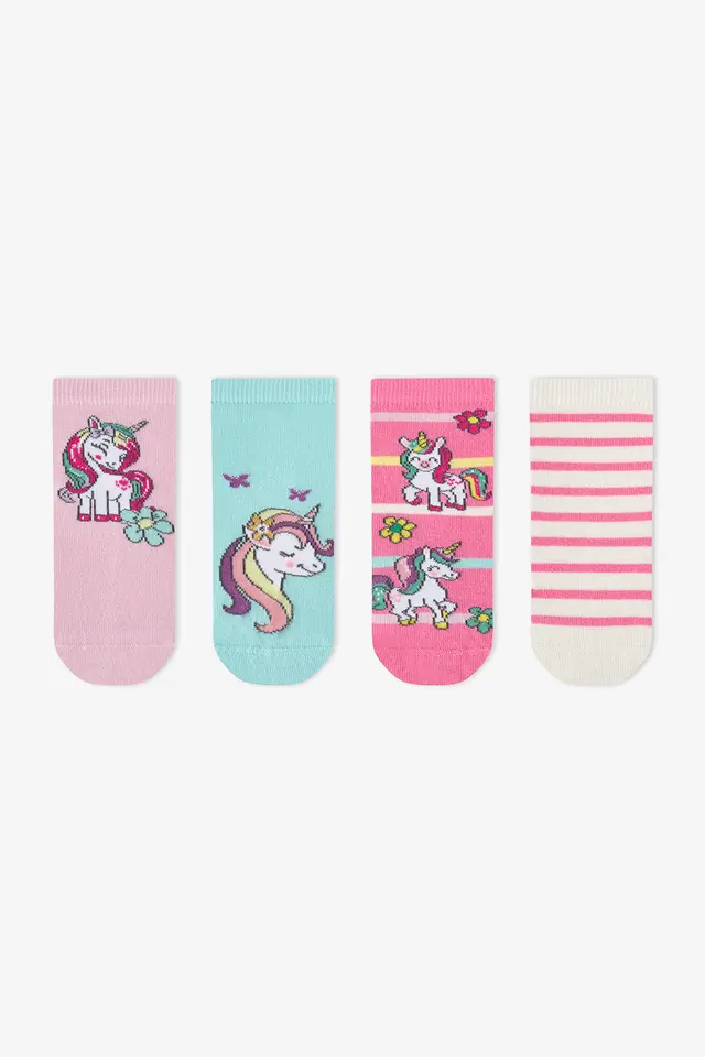 PENTI Girls' Unicorn Dreamland 2-Pack Ankle Socks