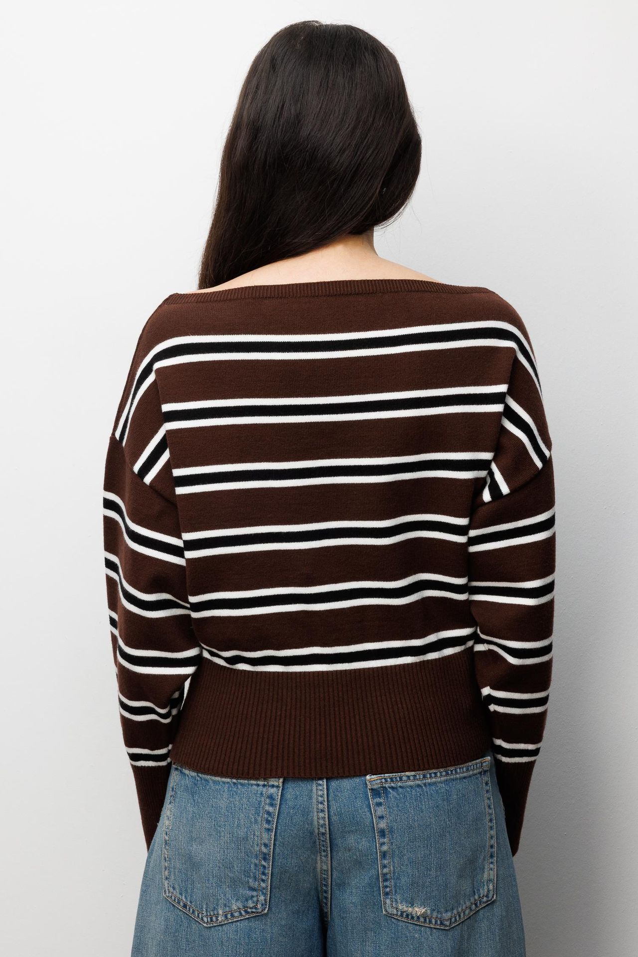 Mixray Ribbed Boat Neck Sweater 4