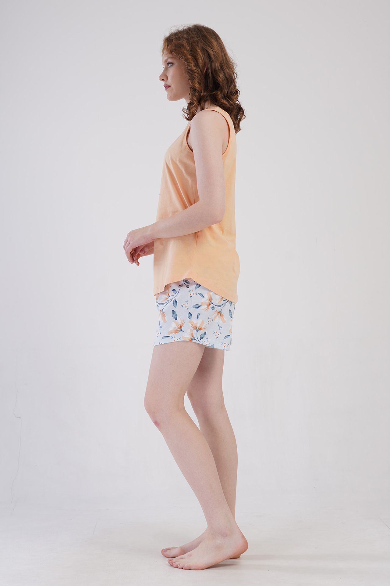 YAKE Çiçek Desenli İki Parçalı Pijama Takımı 2