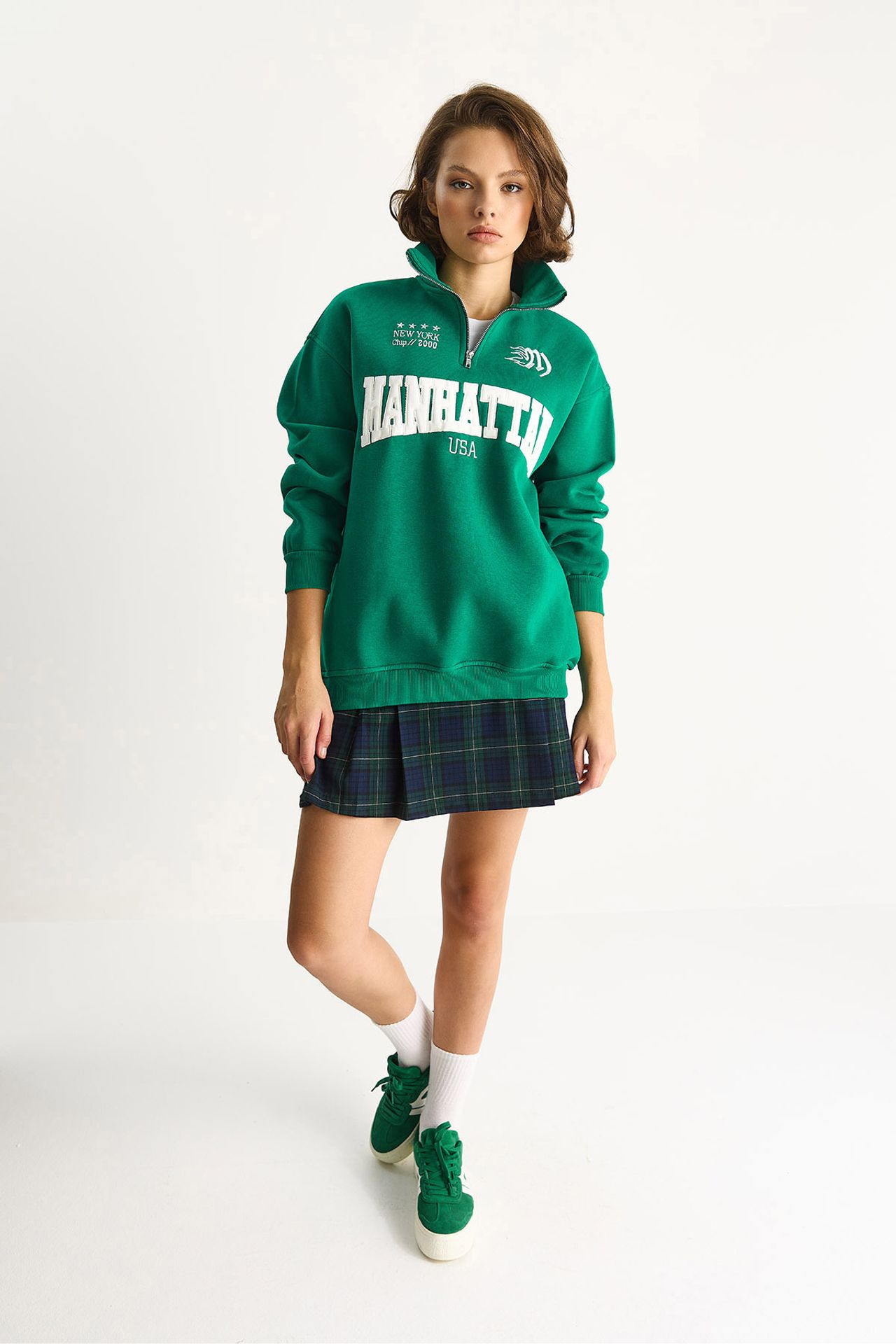 LUCCI Back Printed Long Sleeve Zipper Collar Sweatshirt 2