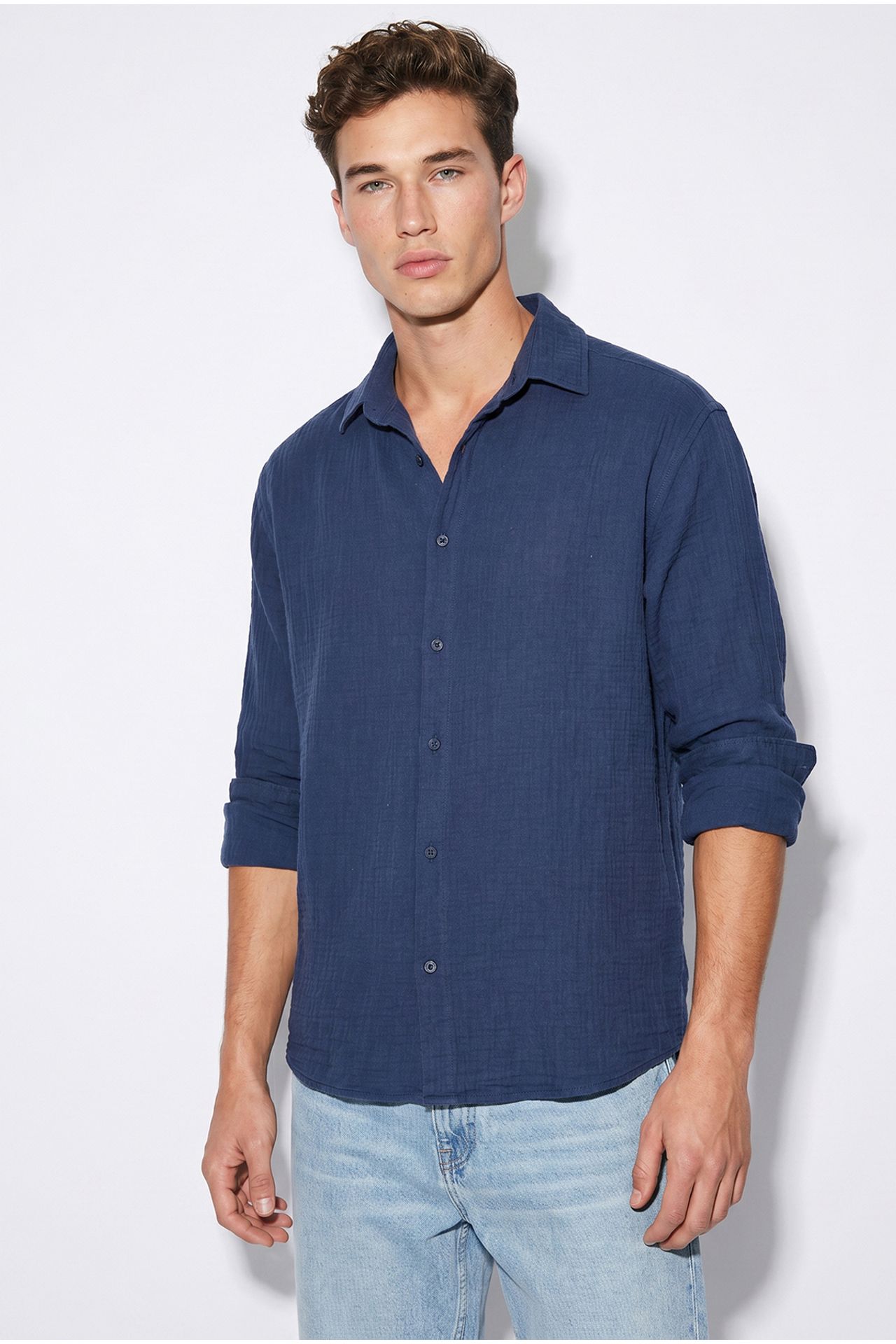 LUCCI Oversize Dokulu Düğmeli Gömlek 4
