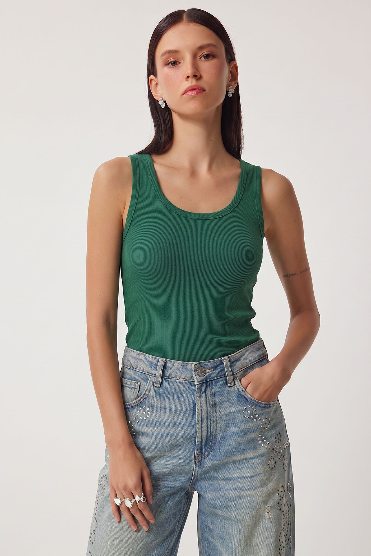 ISTANBUL 3-Pack Ribbed Cotton Cami Tops 5