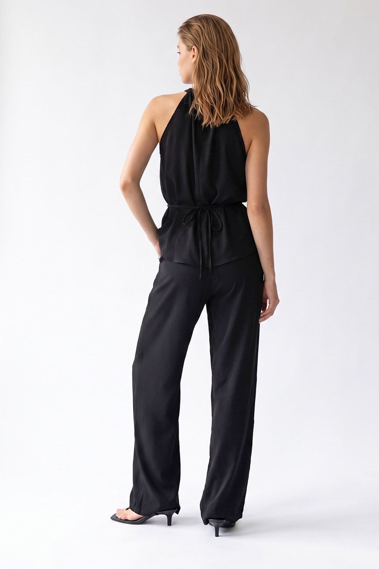 MIXRAY Halter Blouse And Wide-leg Pants Set 5