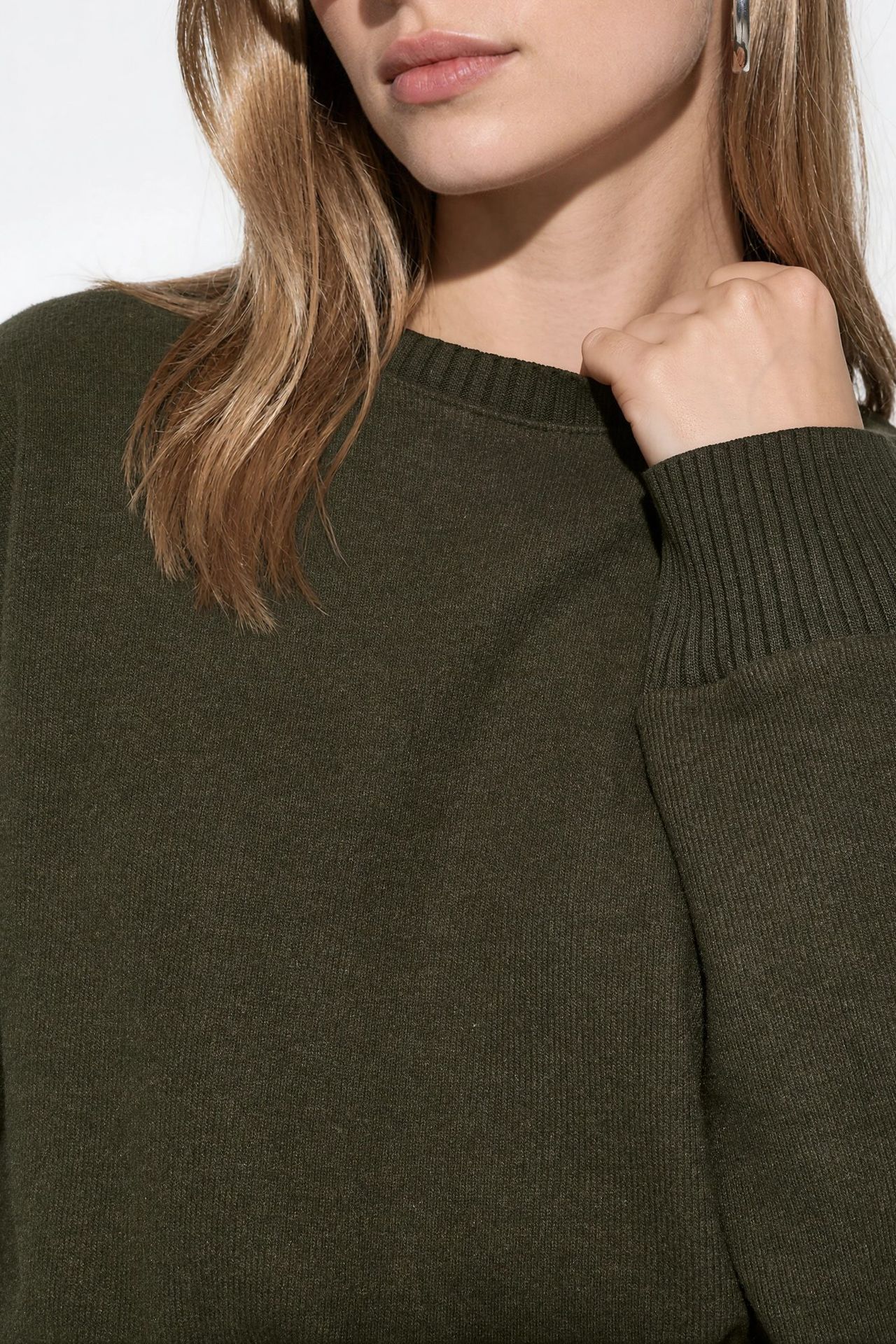 BUSEM Women's Ribbed Crop Crew Neck Sweater 4
