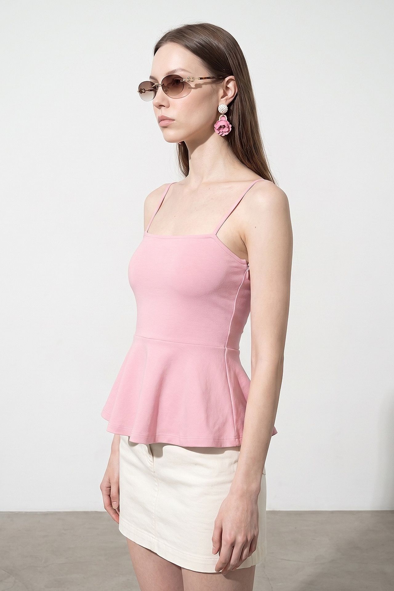 DILVIN Fitted Square-neck Frilly Cami Top 3