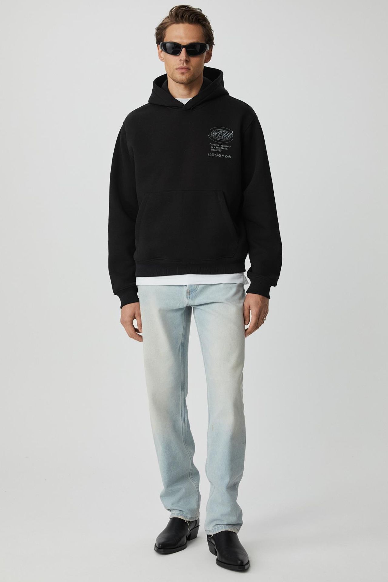 GRIMELANGE Baskılı Kapüşonlu Cepli Sweatshirt 4