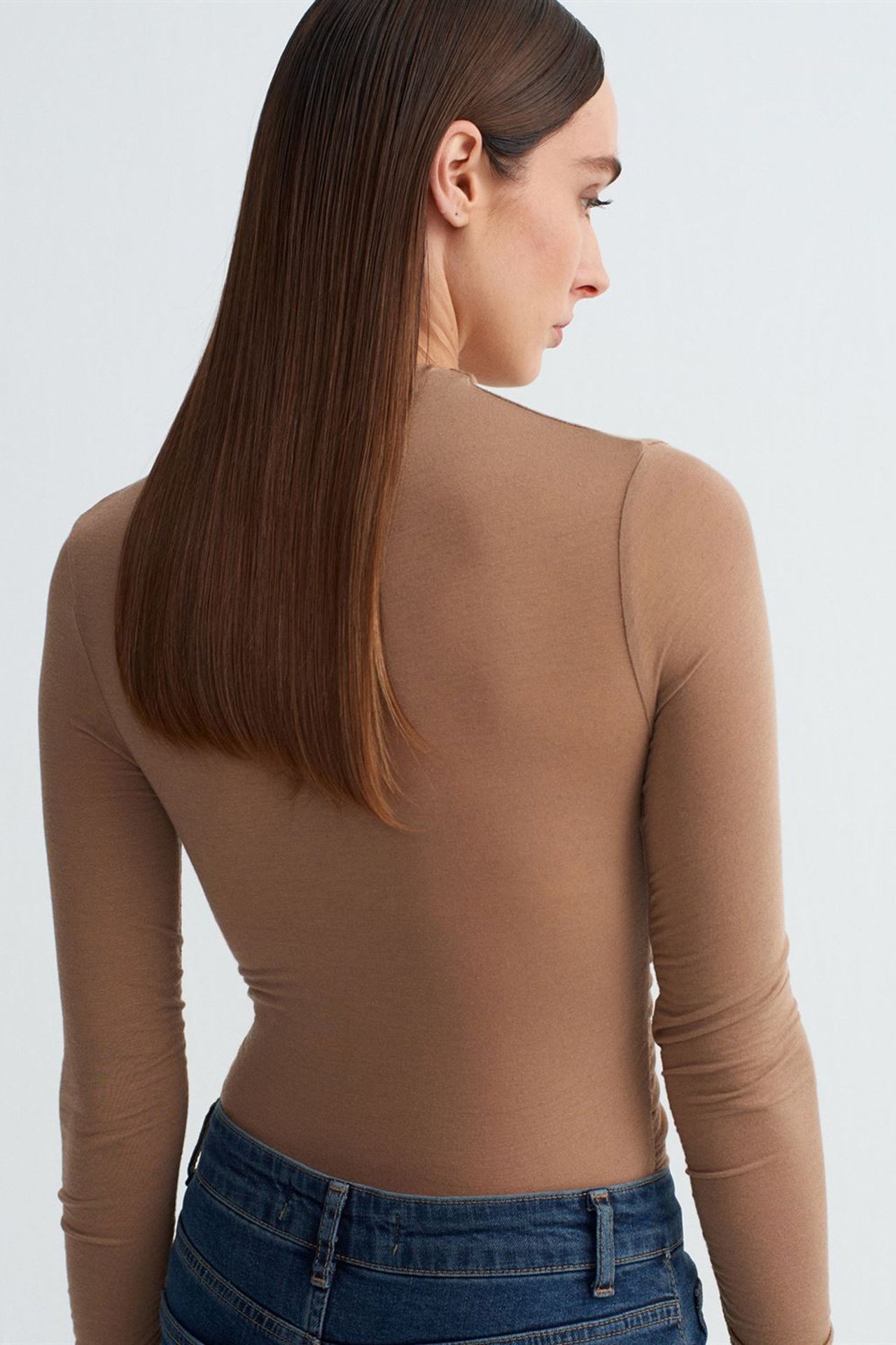 DILVIN Slim Fit Long Sleeve Jersey Blouse 2