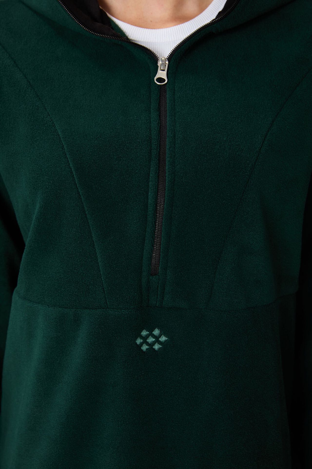 TOMMY Oversized Plush Half-zip Hooded Sweatshirt 4