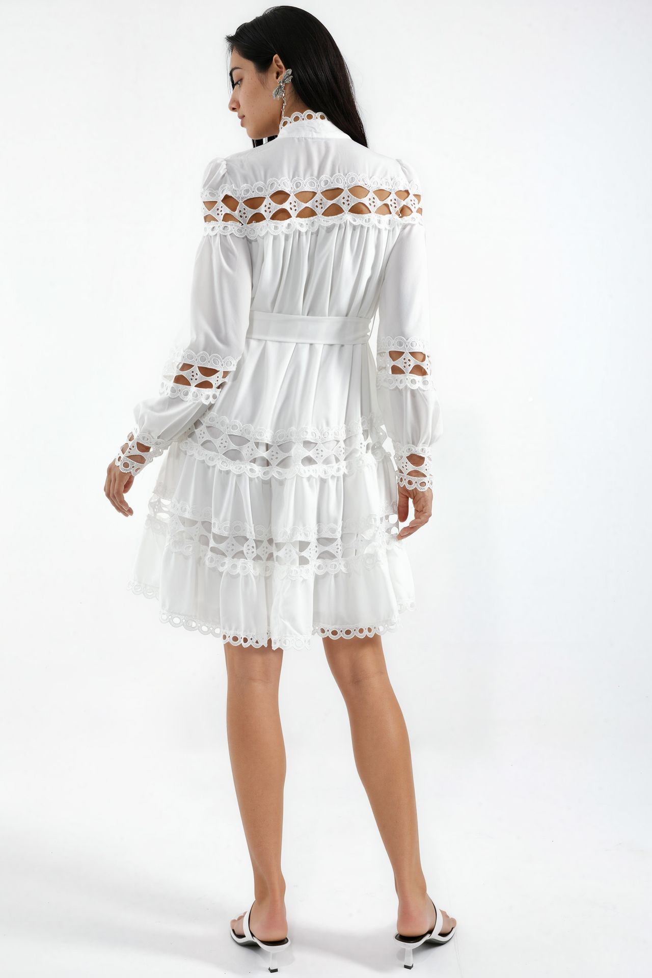 MSN Belted Lace Mini Dress 3