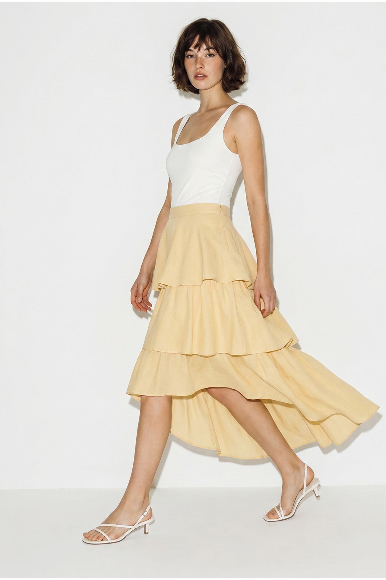 LUCCI High-Waist Cotton Poplin Midi Skirt 5