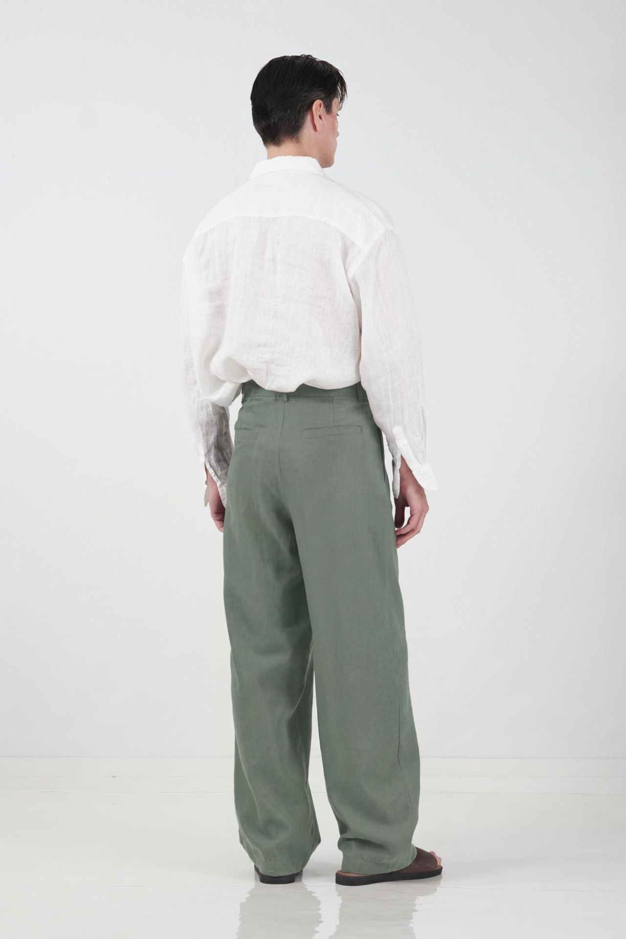 GIESTO Men's High-waist Wide-leg Woven Trousers 2