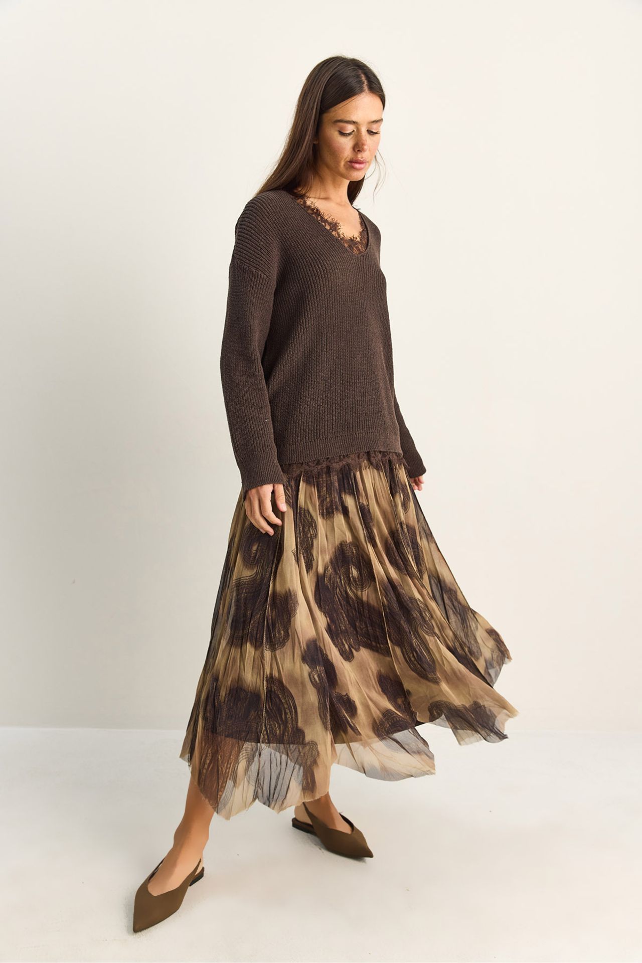 LUCCI High Waist Long Ethnic Print Skirt 3