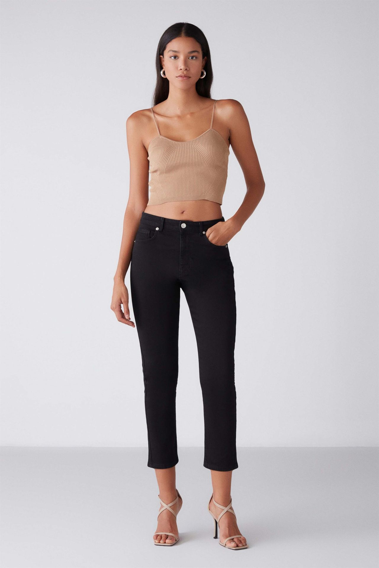 GRIMELANGE Mid Waist Skinny Capri Jeans 1