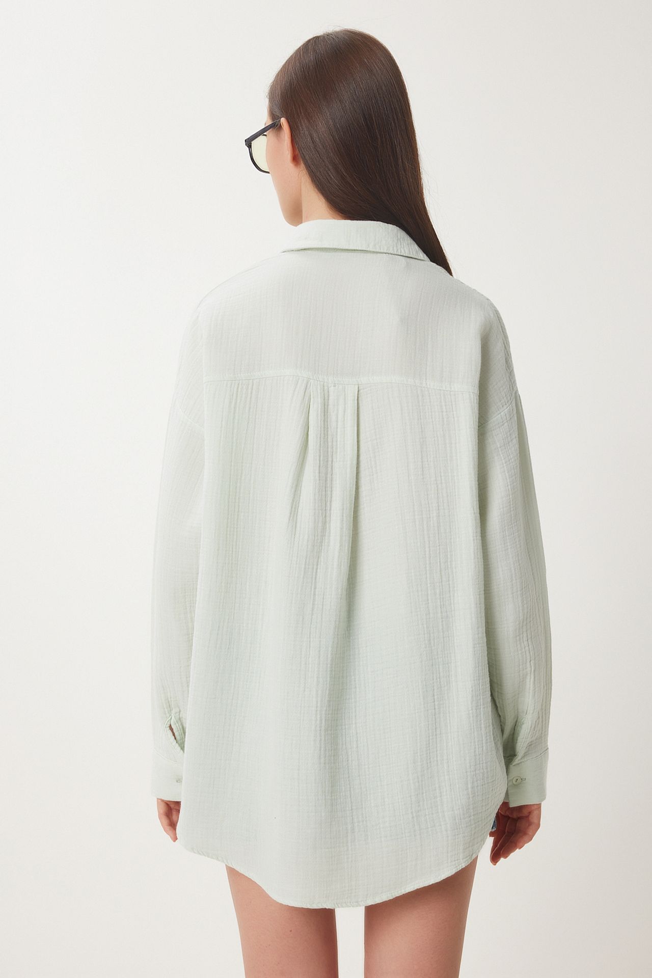 ISTANBUL Oversized Textured Cotton Shirt with Pocket 5