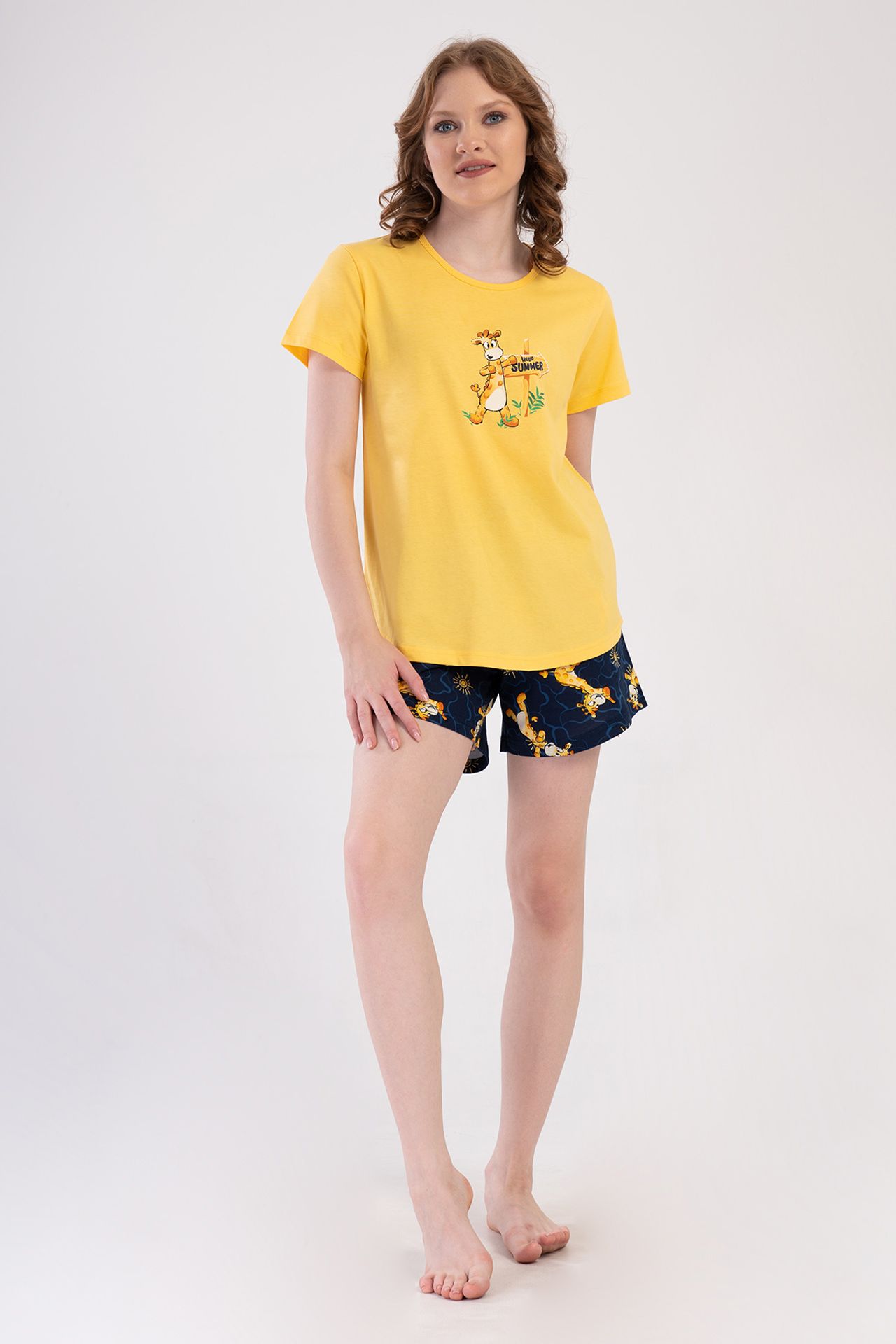 YAKE Kısa Kollu 2 Parçalı Pijama Takımı 1