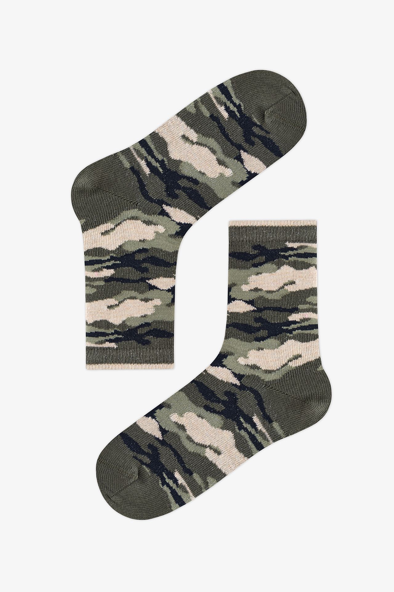 PENTI Boys' Camo Camouflage Patterned Double Crew Socks 3