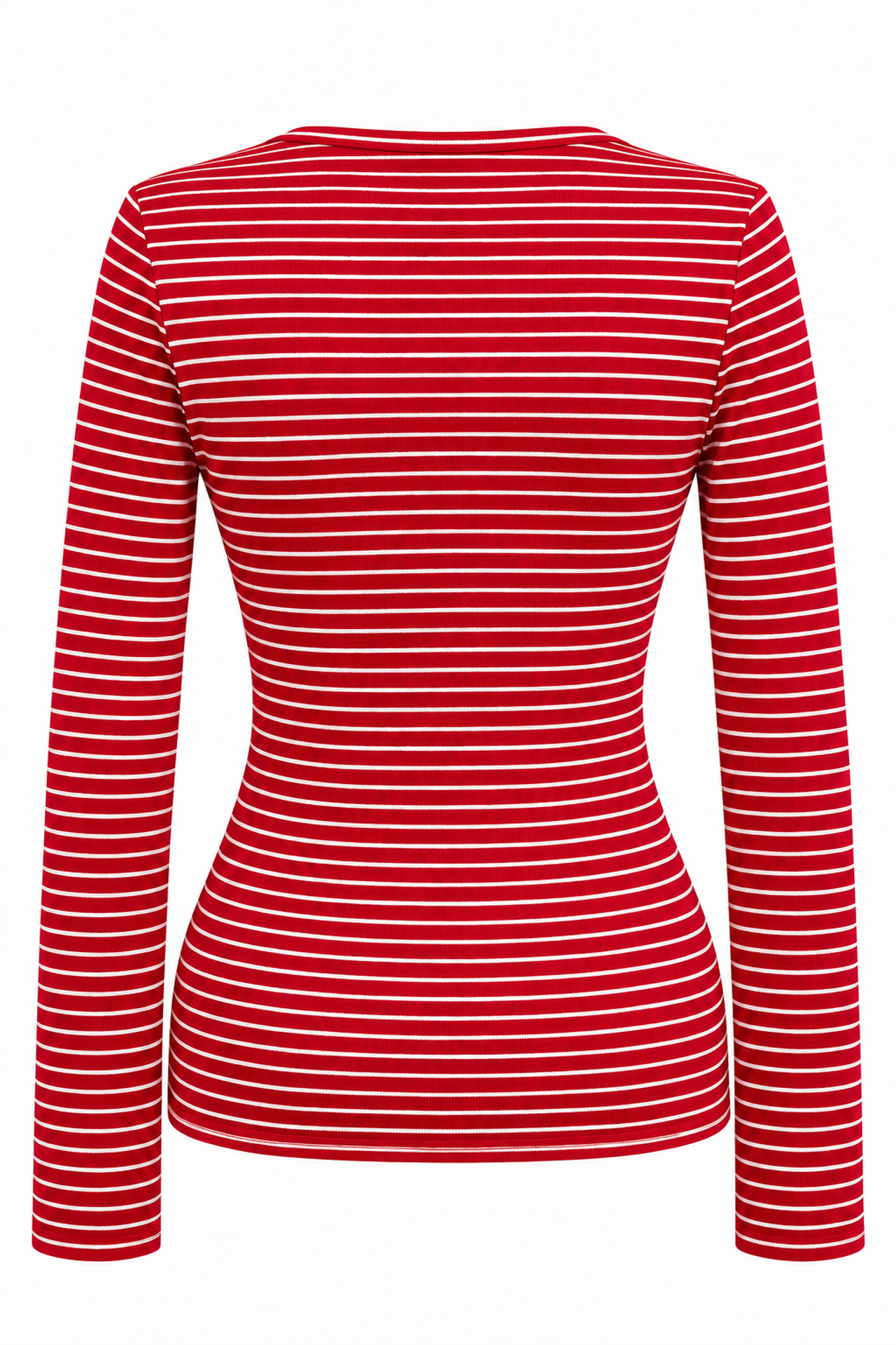MIXRAY Striped Ribbed Button Blouse 3
