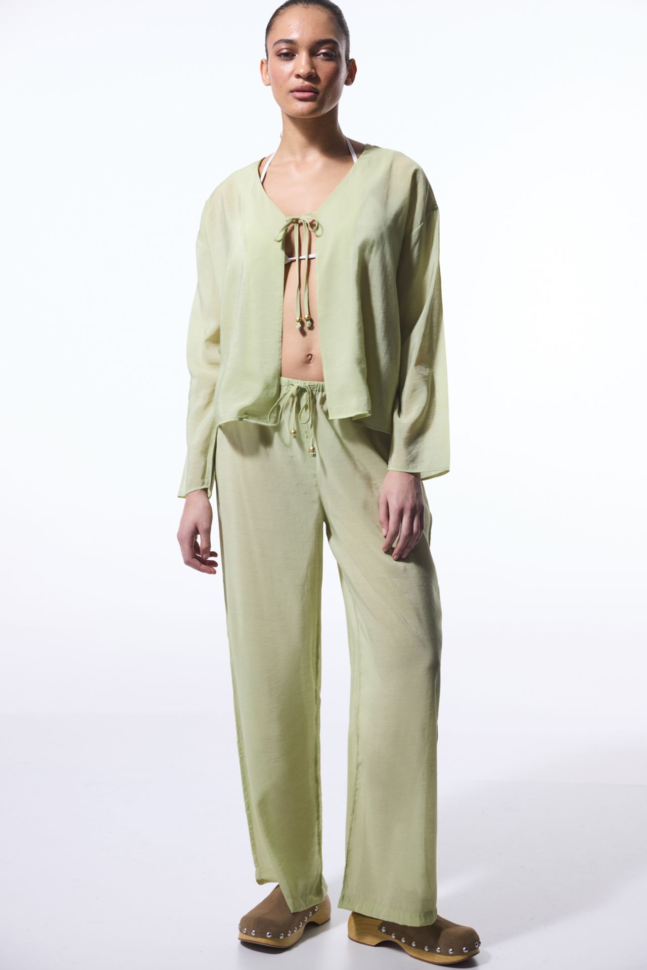 PENTI Mindy Tie-Detail V-Neck Oversize Kimono