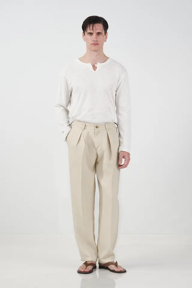 GIESTO Men's Straight-leg Pleated Trousers