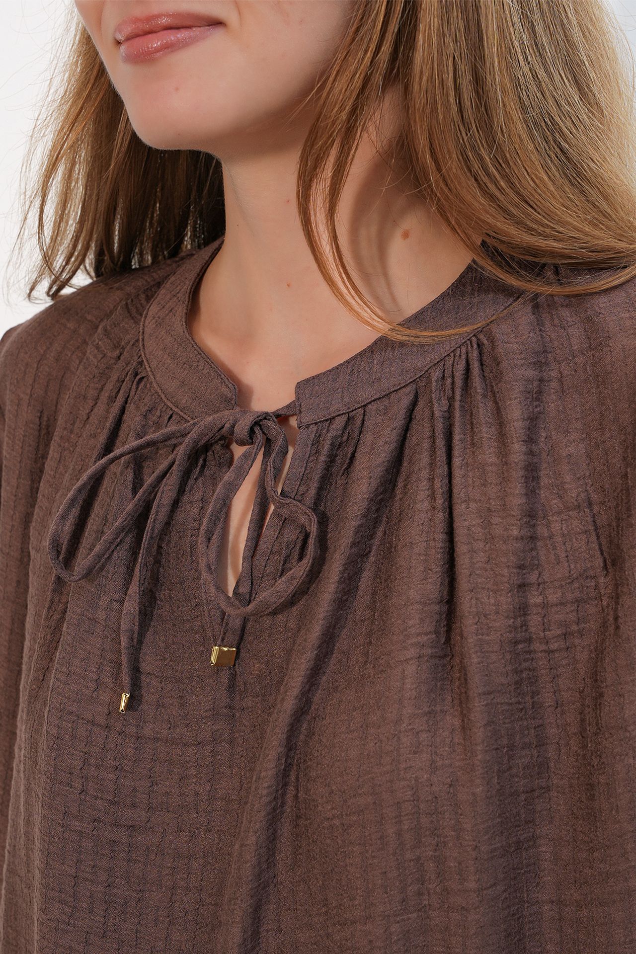 BDART Nakışlı Oversize Krep Bluz 5