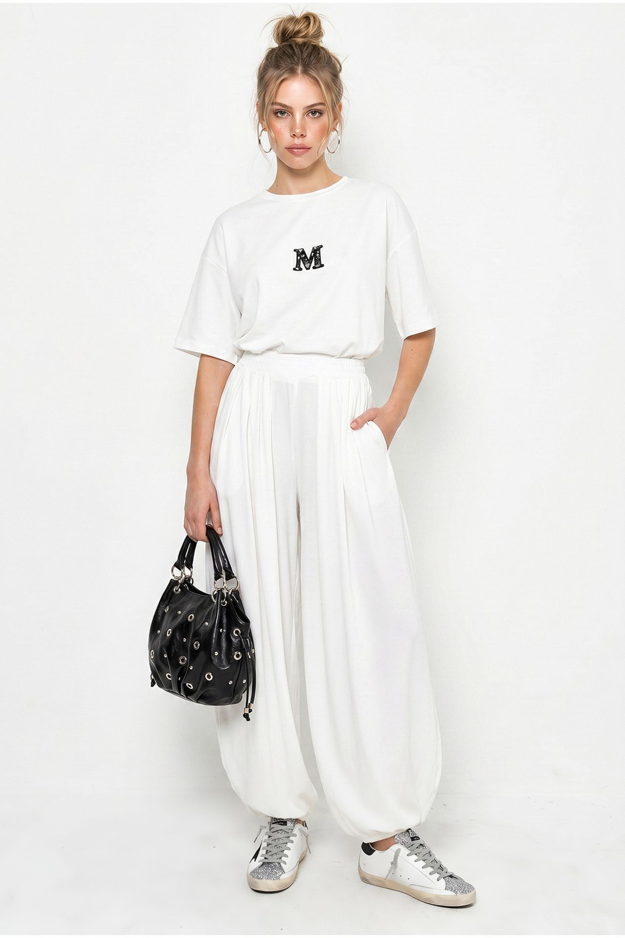 LUCCI Oversized Crew Neck T-shirt And Wide-leg Trouser Set 1
