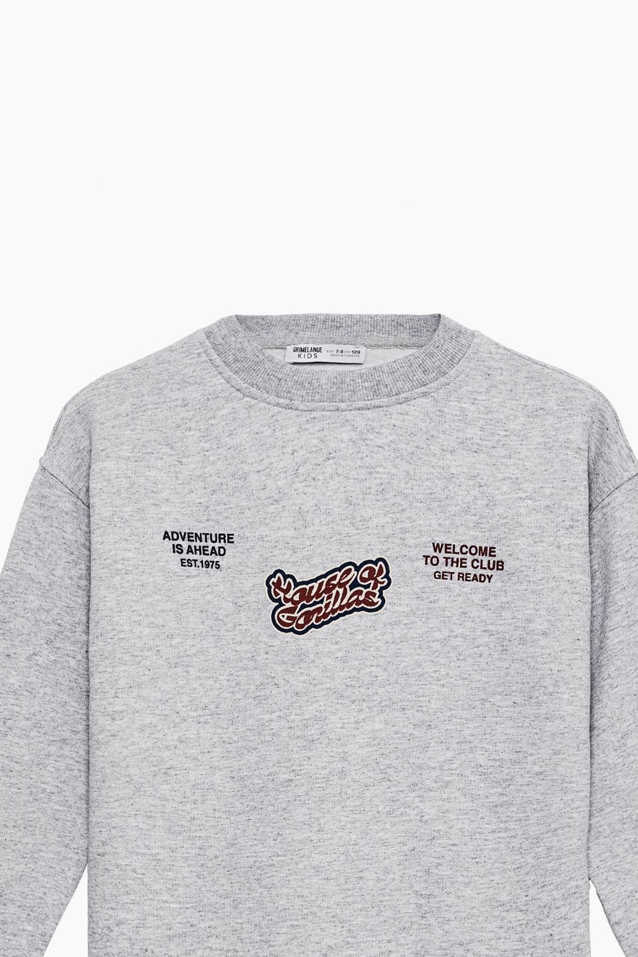GRIMELANGE Crew Neck Text Print Sweatshirt 2