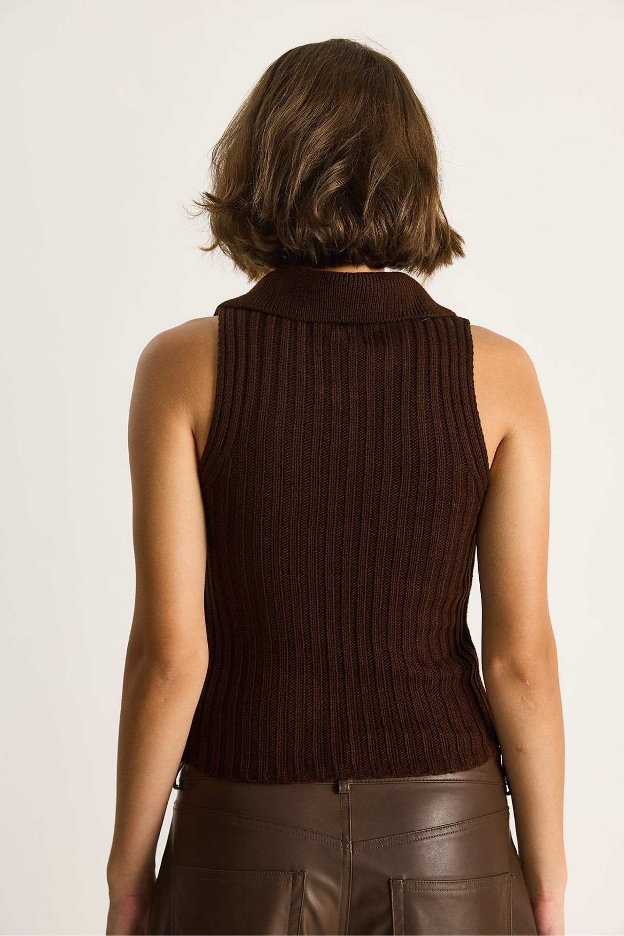 LUCCI Knit Blouse with Button Closure