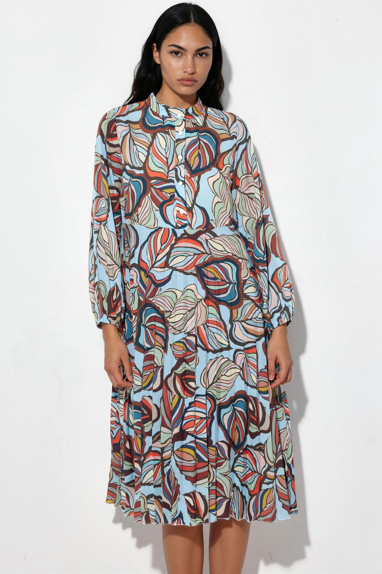 MSN Floral Chiffon Belted Midi Dress 1