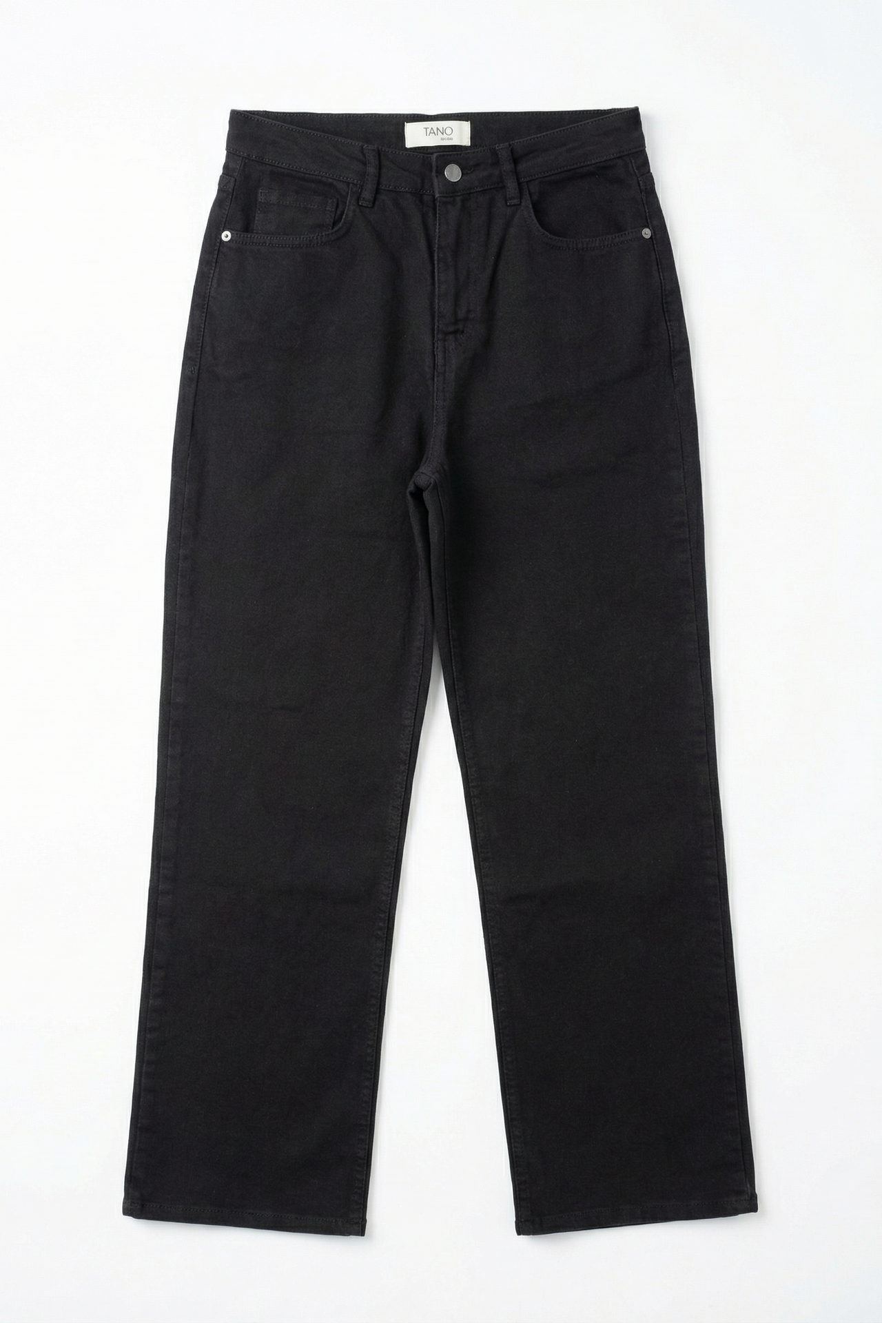 MY FASHION High Waist Denim Straight Leg Pants with Pockets 6