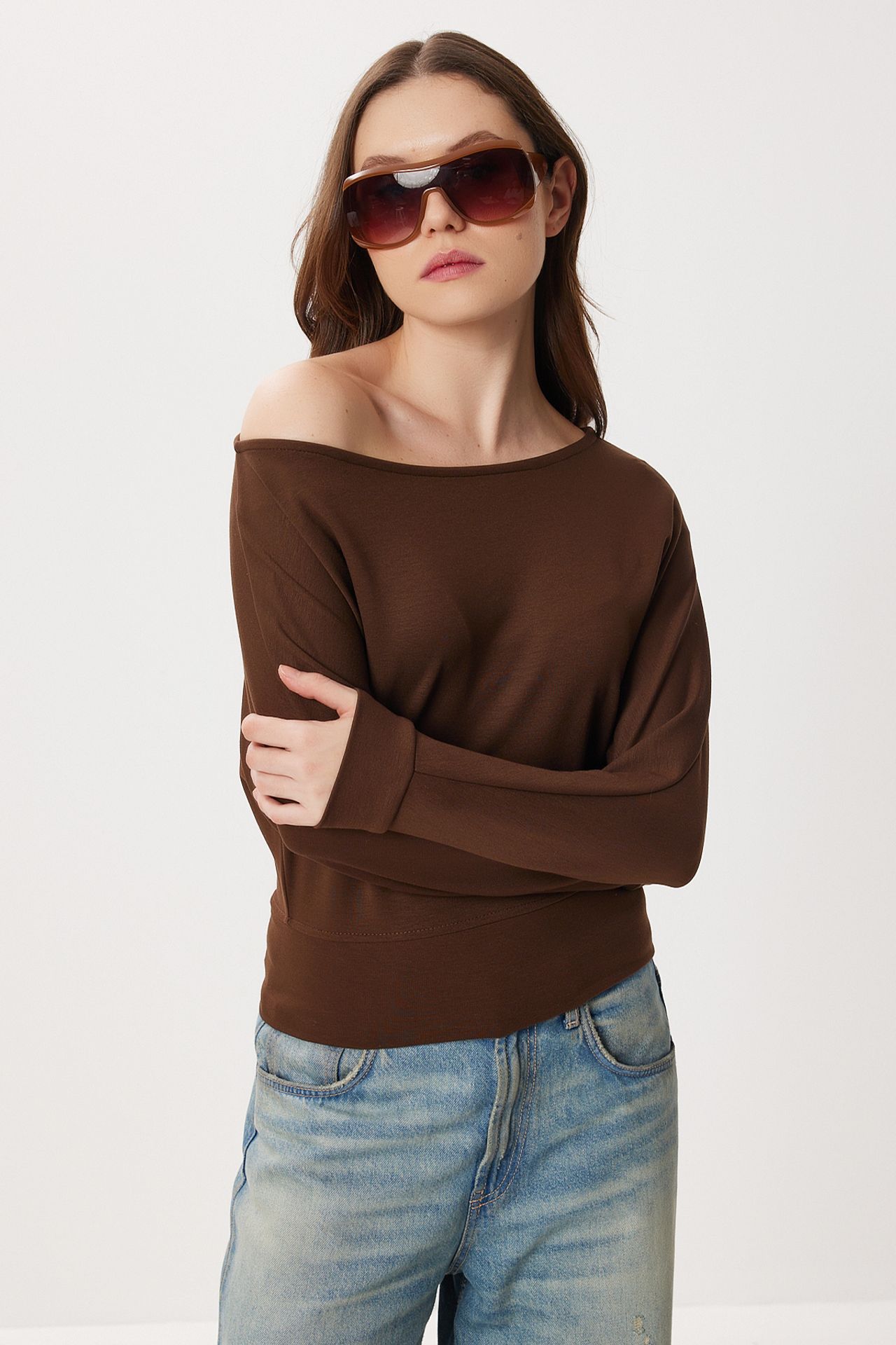 ISTANBUL Asymmetrical Collar Relaxed Fit Blouse 4