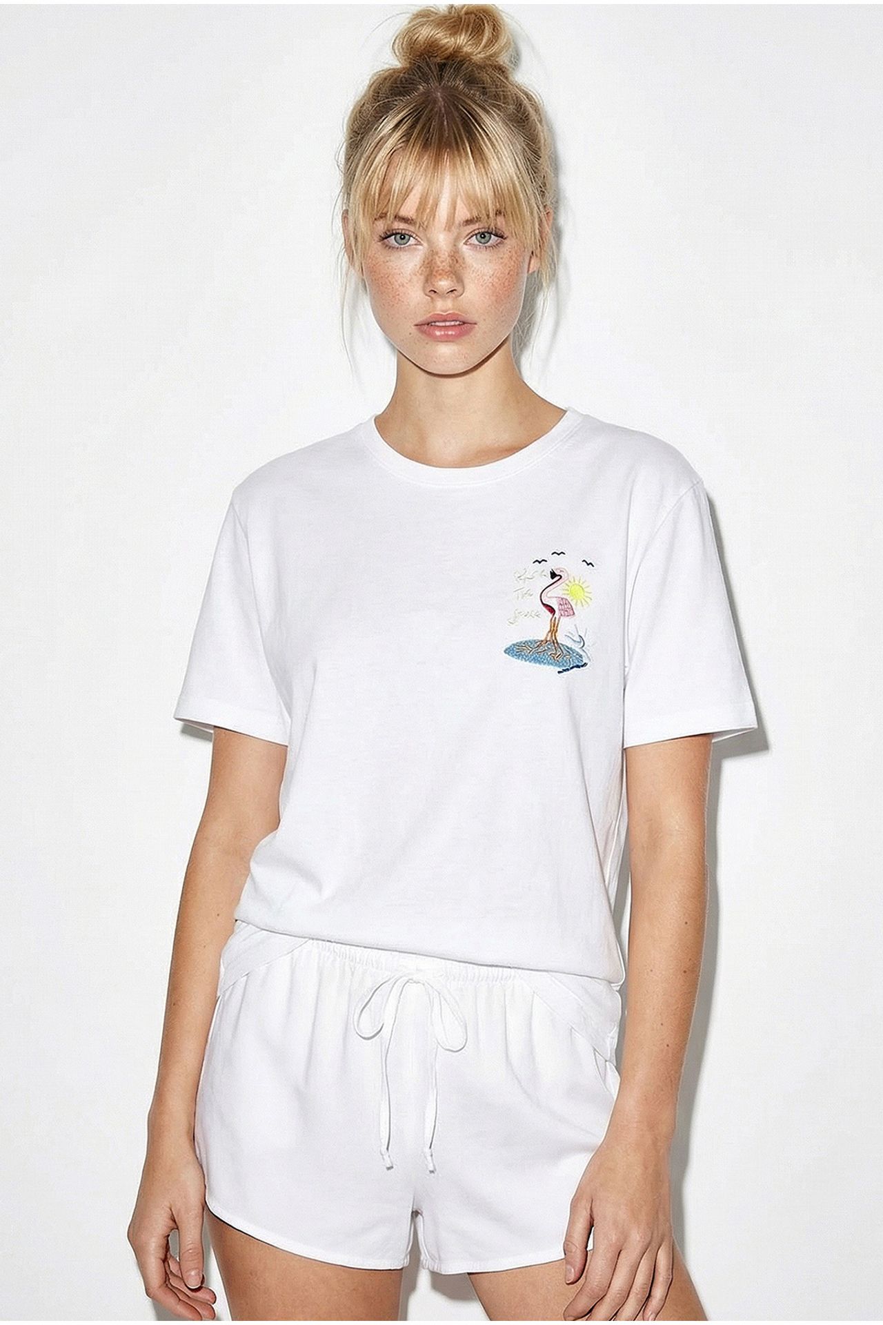 LUCCI Embroidered Crew Neck Cotton T-Shirt 3