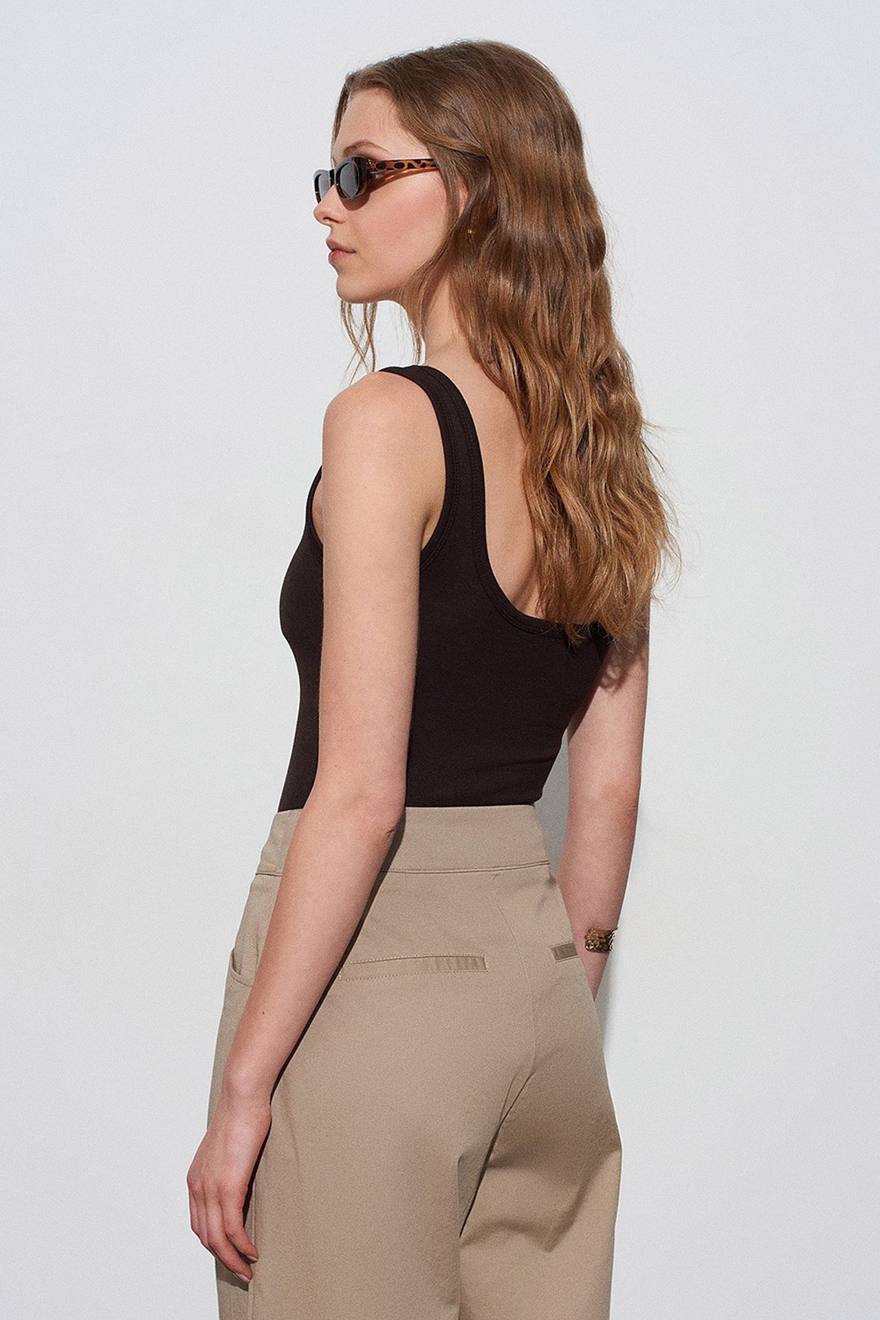 DILVIN Slim Fit Sleeveless Jersey Cami Blouse 2