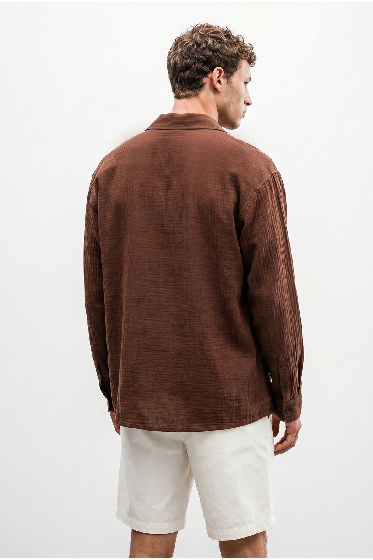 LUCCI Oversized Textured Button-Front Shirt 5