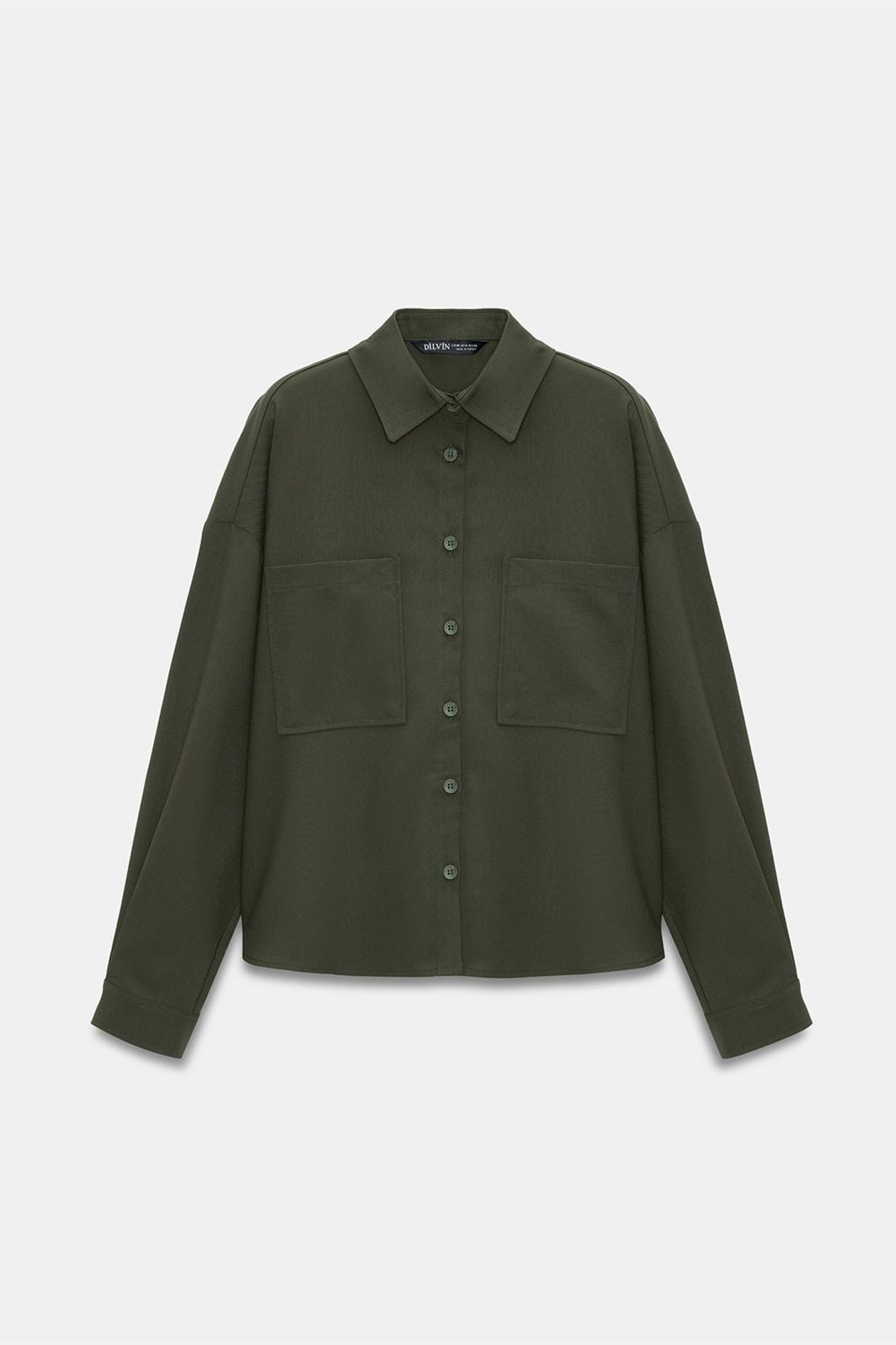 DILVIN Oversize Krep Düğmeli Gömlek 6