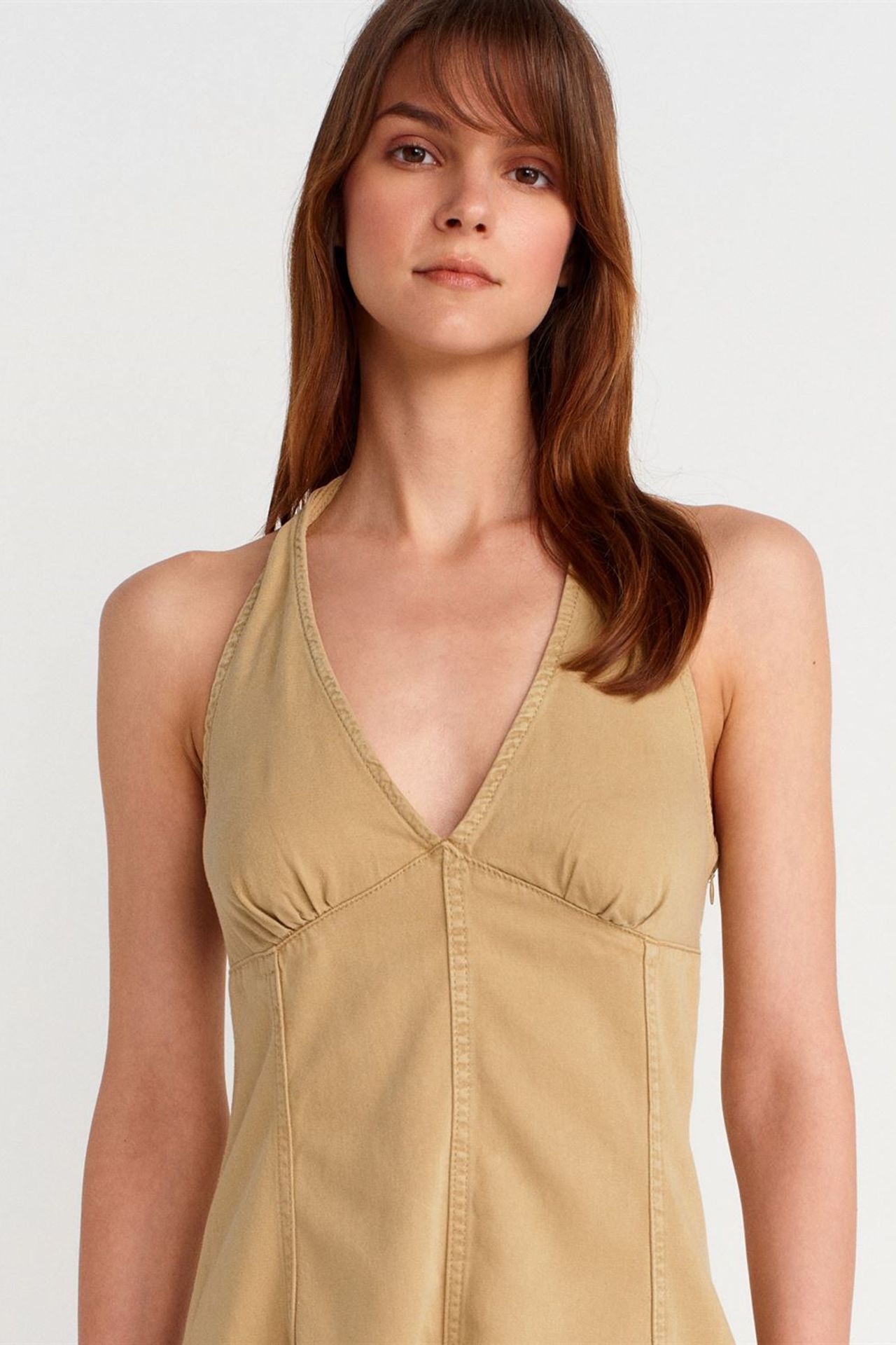 DILVIN Halter Neck A-Line Mini Dress 3