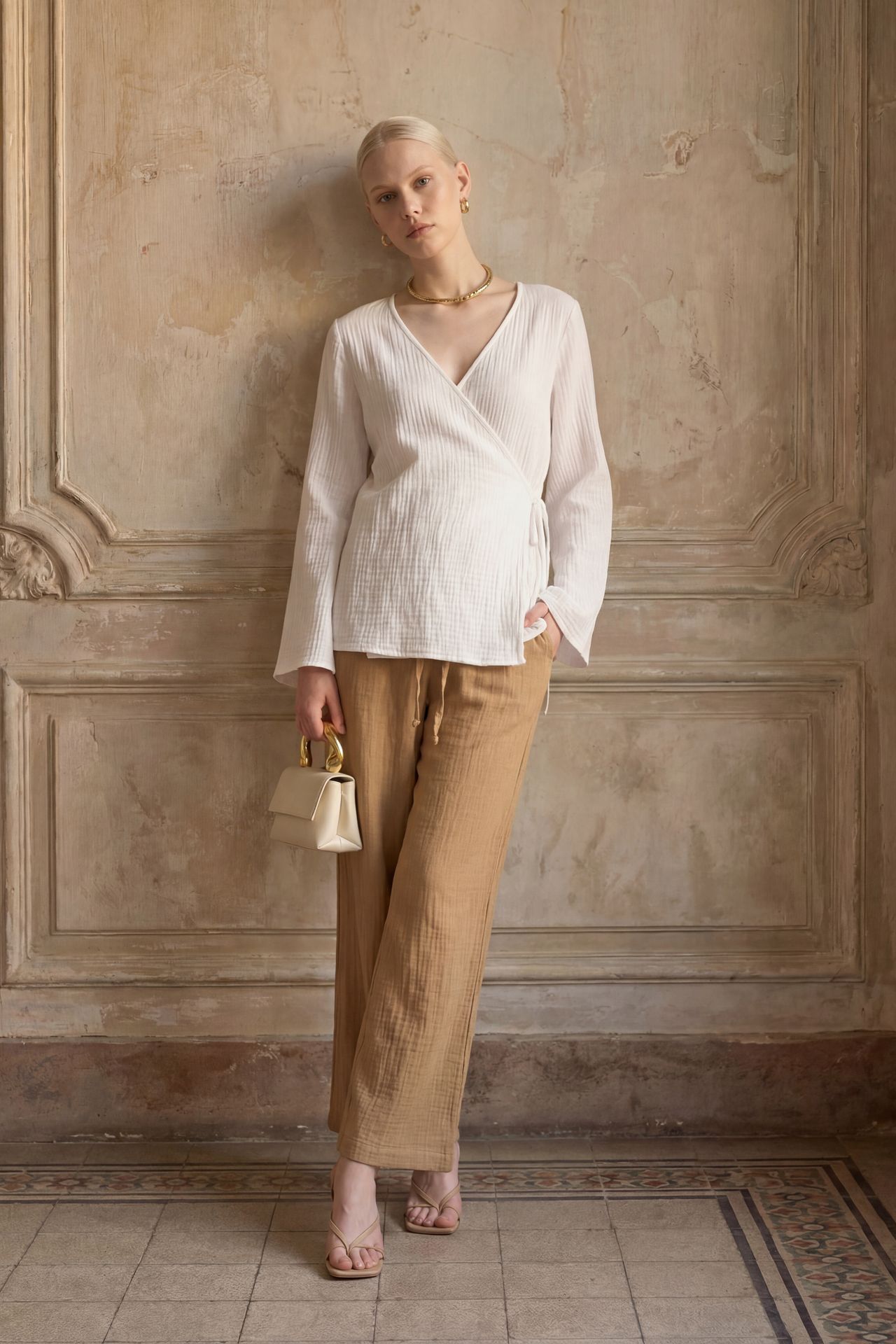 MY FASHION Elastic Waist Straight Leg Pants 6