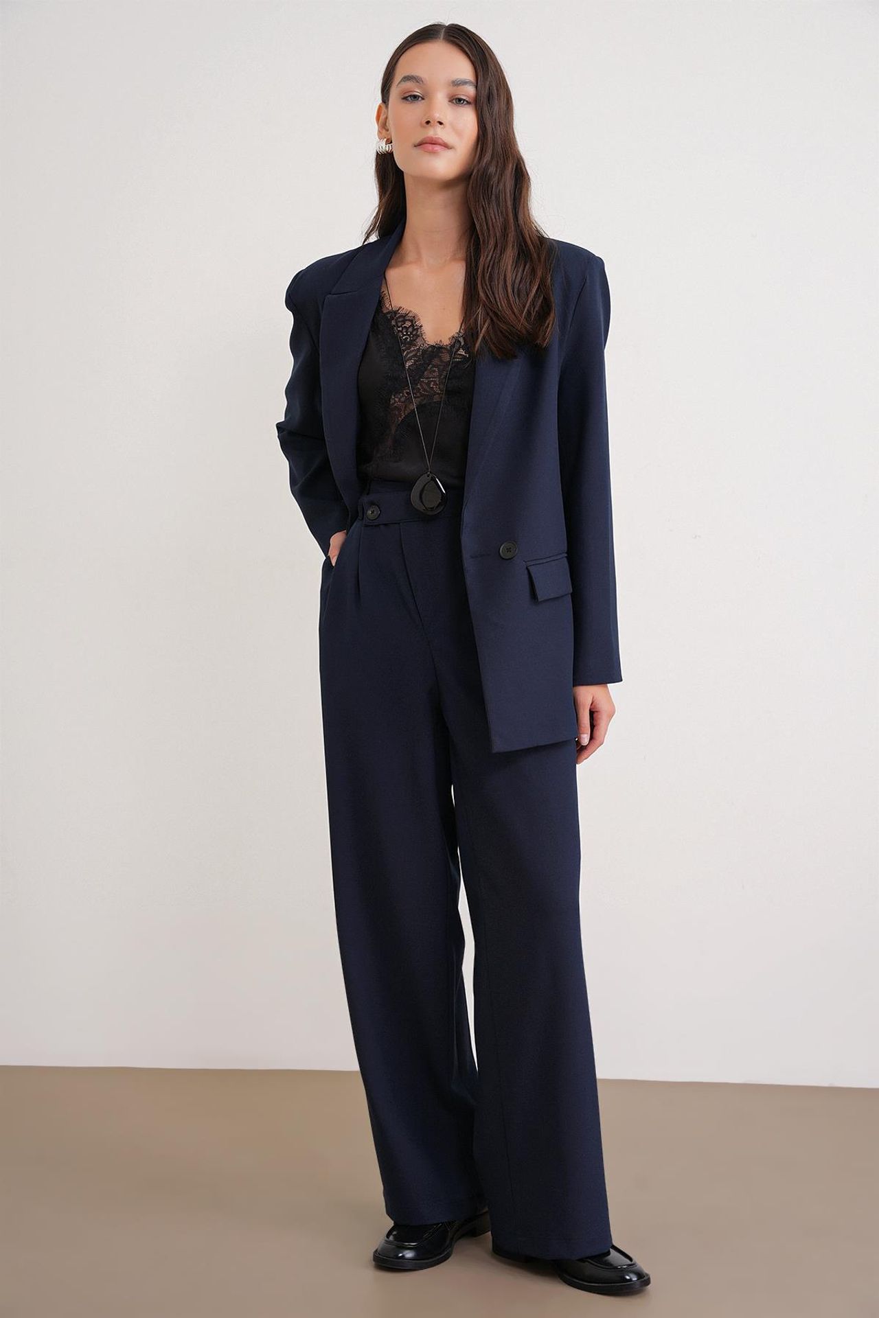 MIXRAY High Waist Straight Leg Pants 4