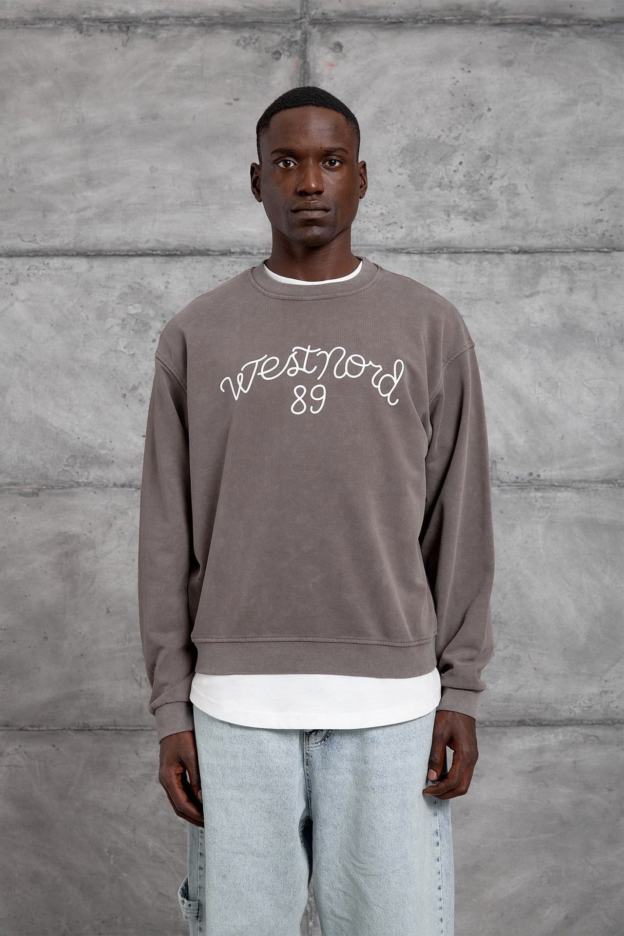 NOMARC Baskılı Oversize Bisiklet Yaka Sweatshirt 1