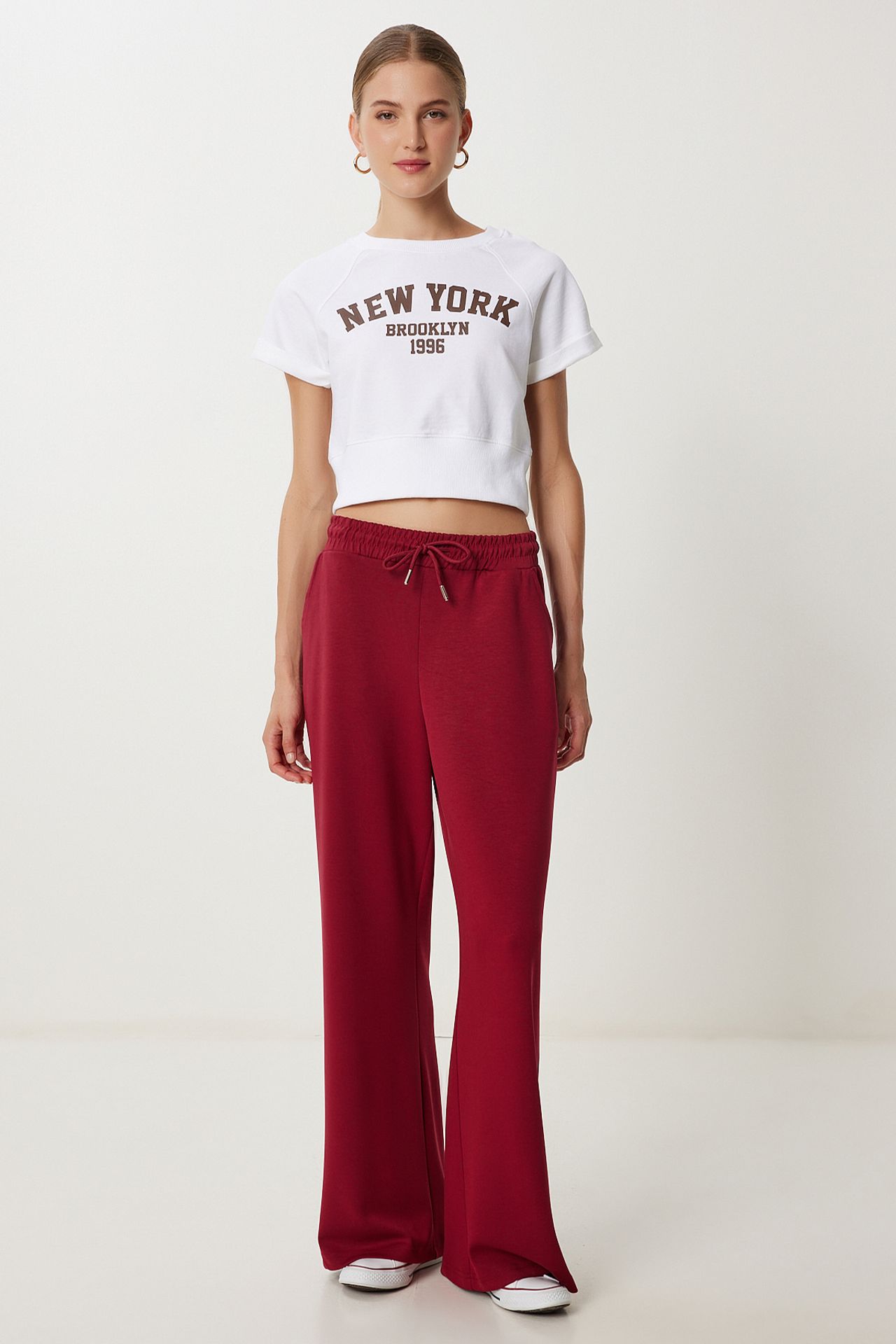 ISTANBUL Wide Leg Drawstring Waist Sweatpants 2