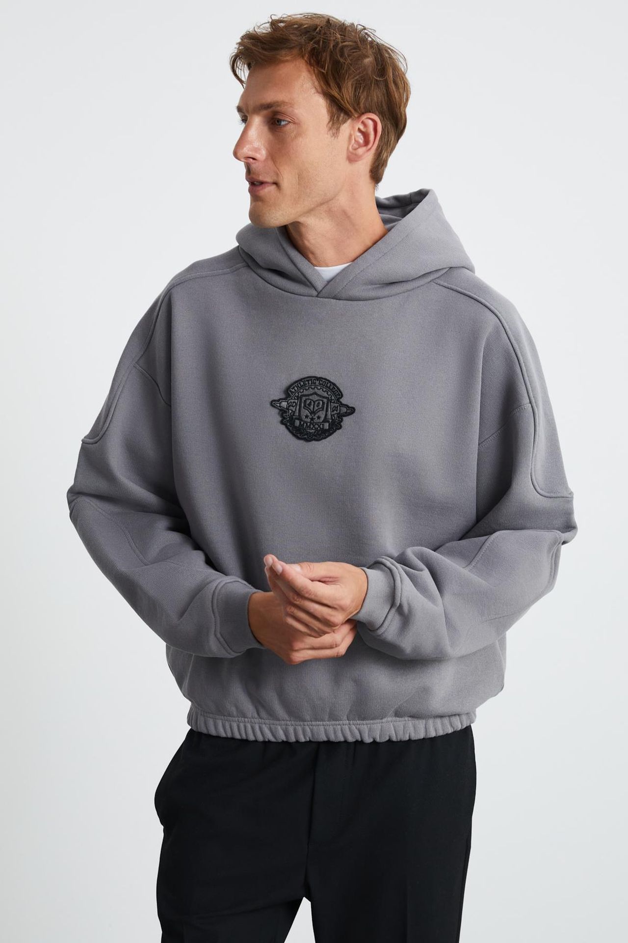 GRIMELANGE Logolu İşlemeli Kapüşonlu Sweatshirt 5