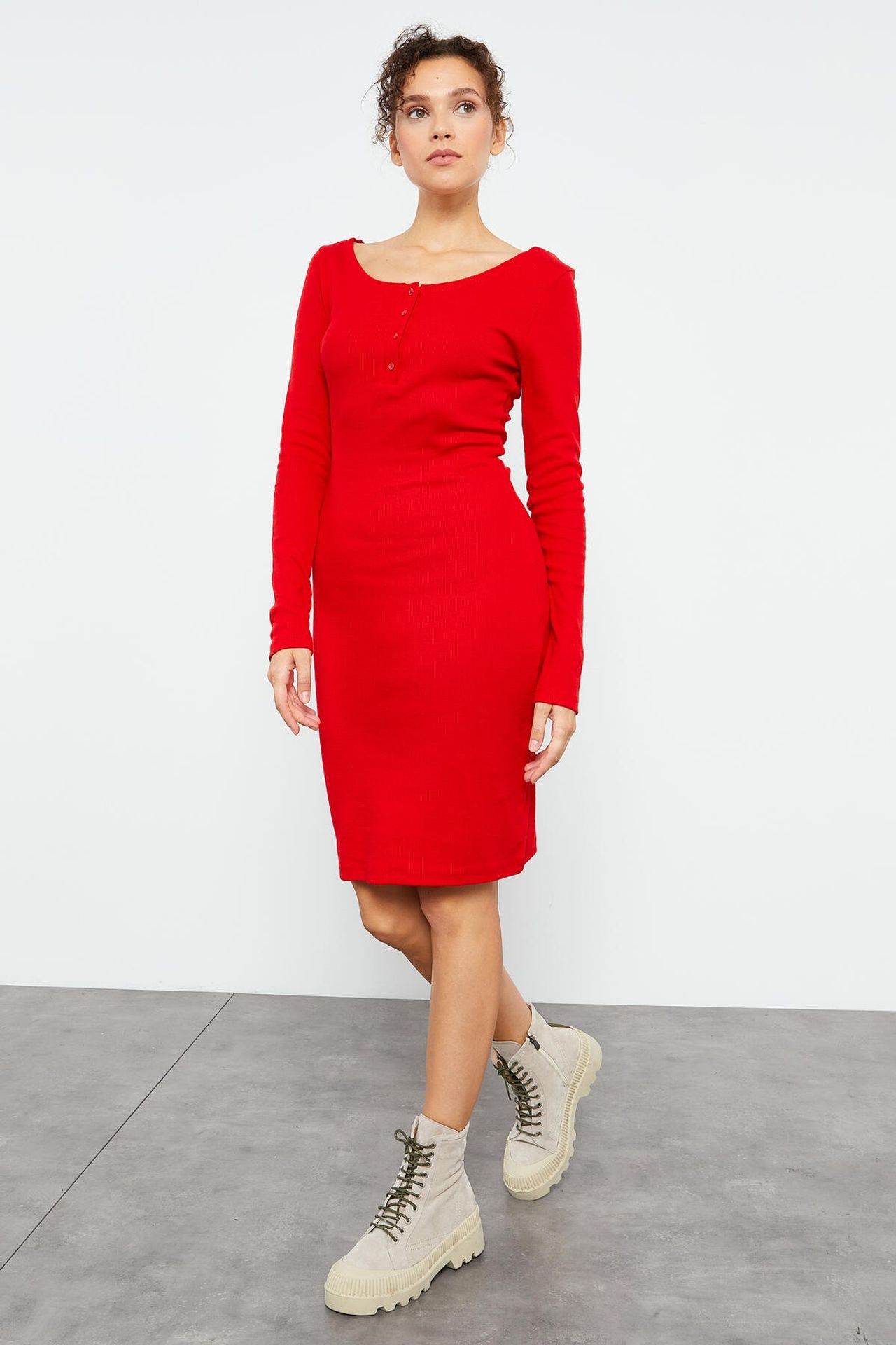 TOMMY Bodycon Midi Dress with Crew Neck 5