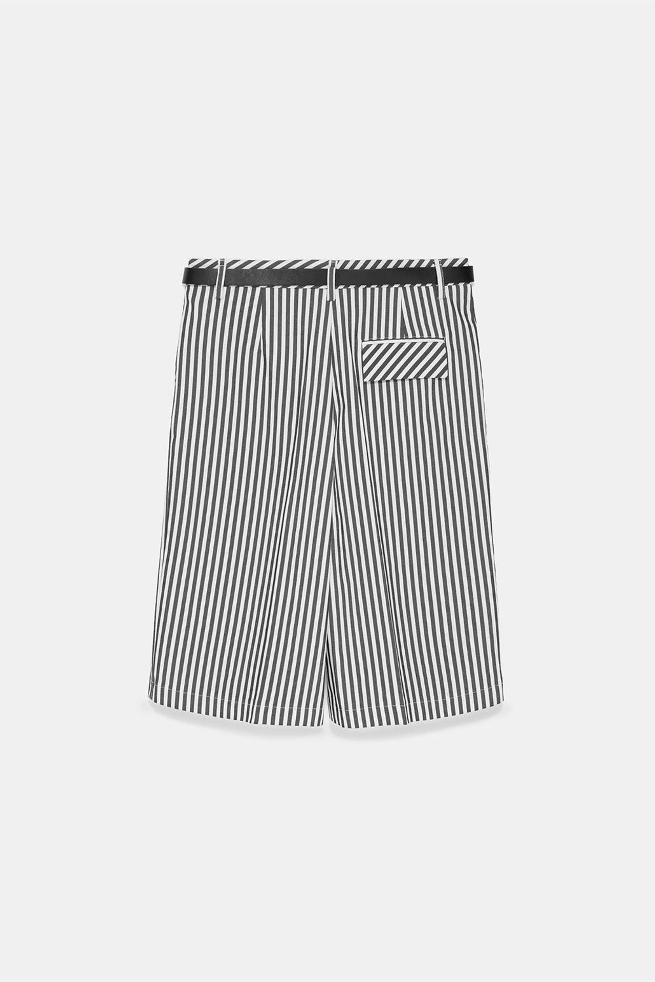 DILVIN Women's High-waist Striped Belted Tailored Shorts 7