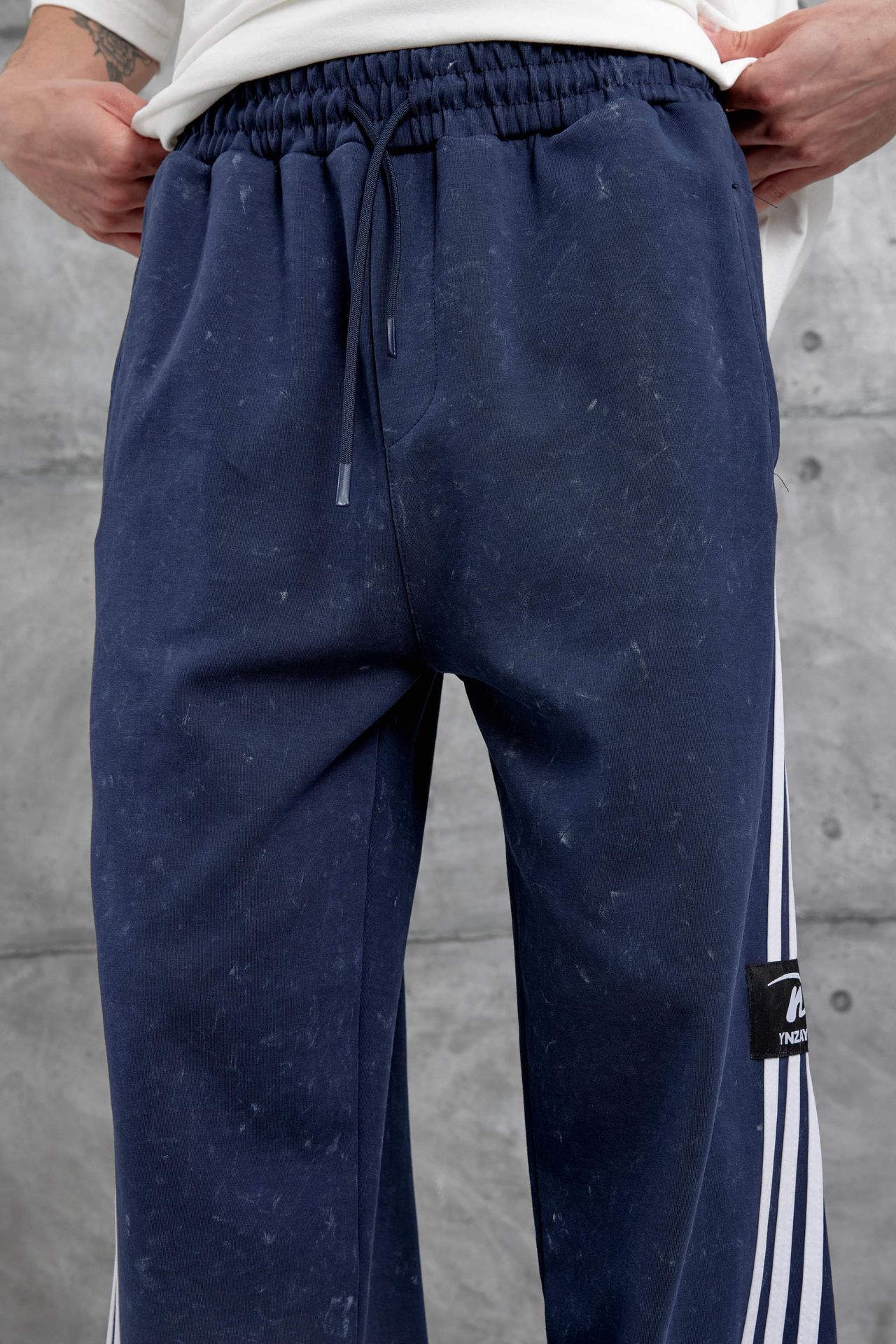 NOMARC Çizgili Geniş Paça Bağcıklı Jogger 4