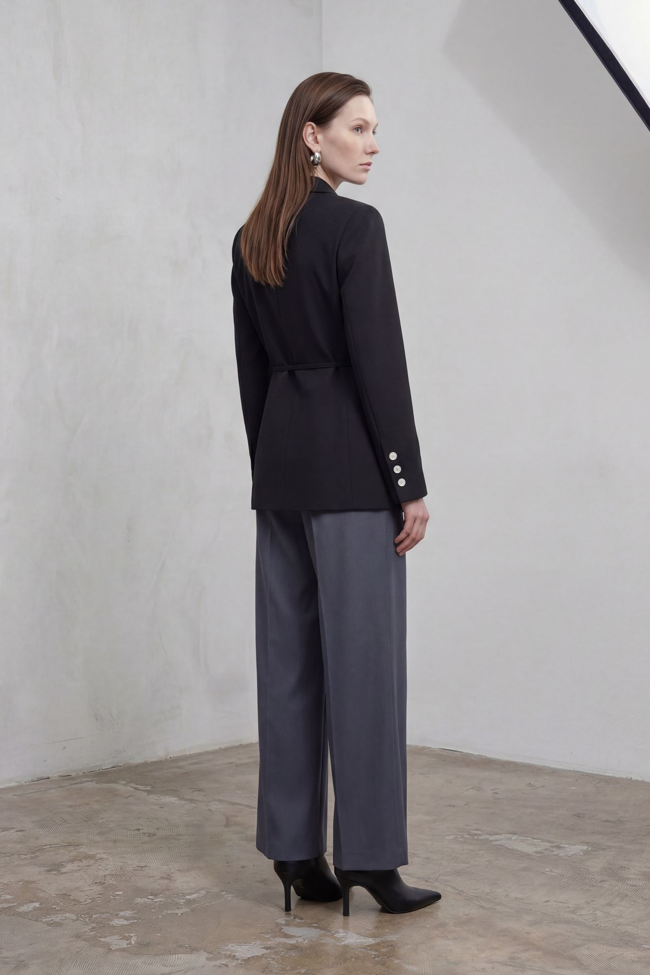 MY FASHION Tie Detail Crepe Blazer Jacket 4