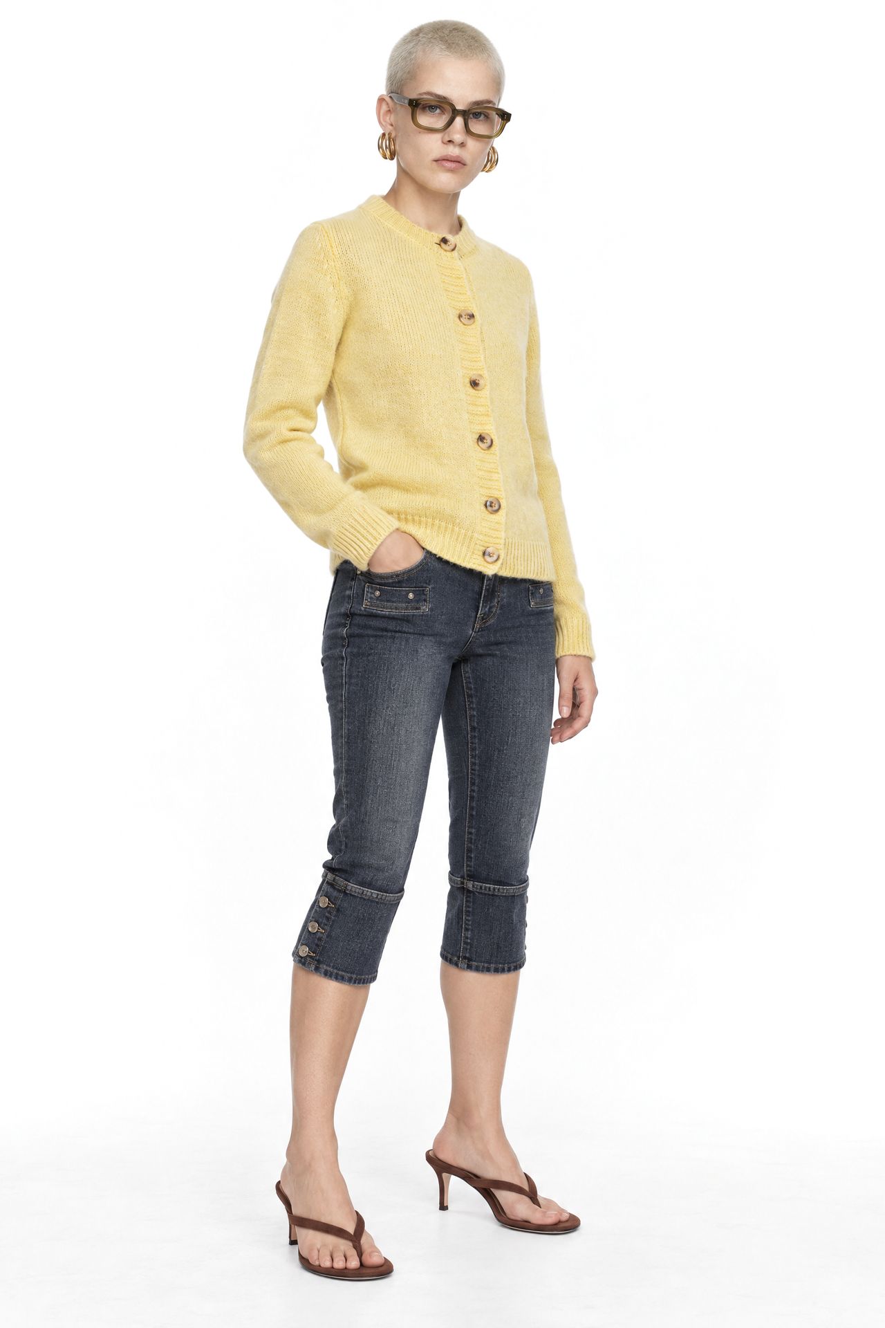 Mixray Ribbed Knit Button Cardigan 2