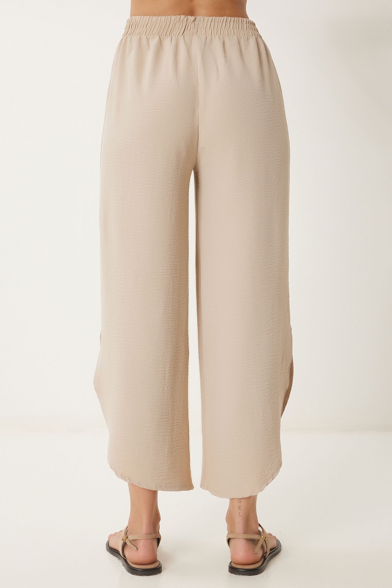 ISTANBUL Wide Leg Textured Pull-On Trousers 6