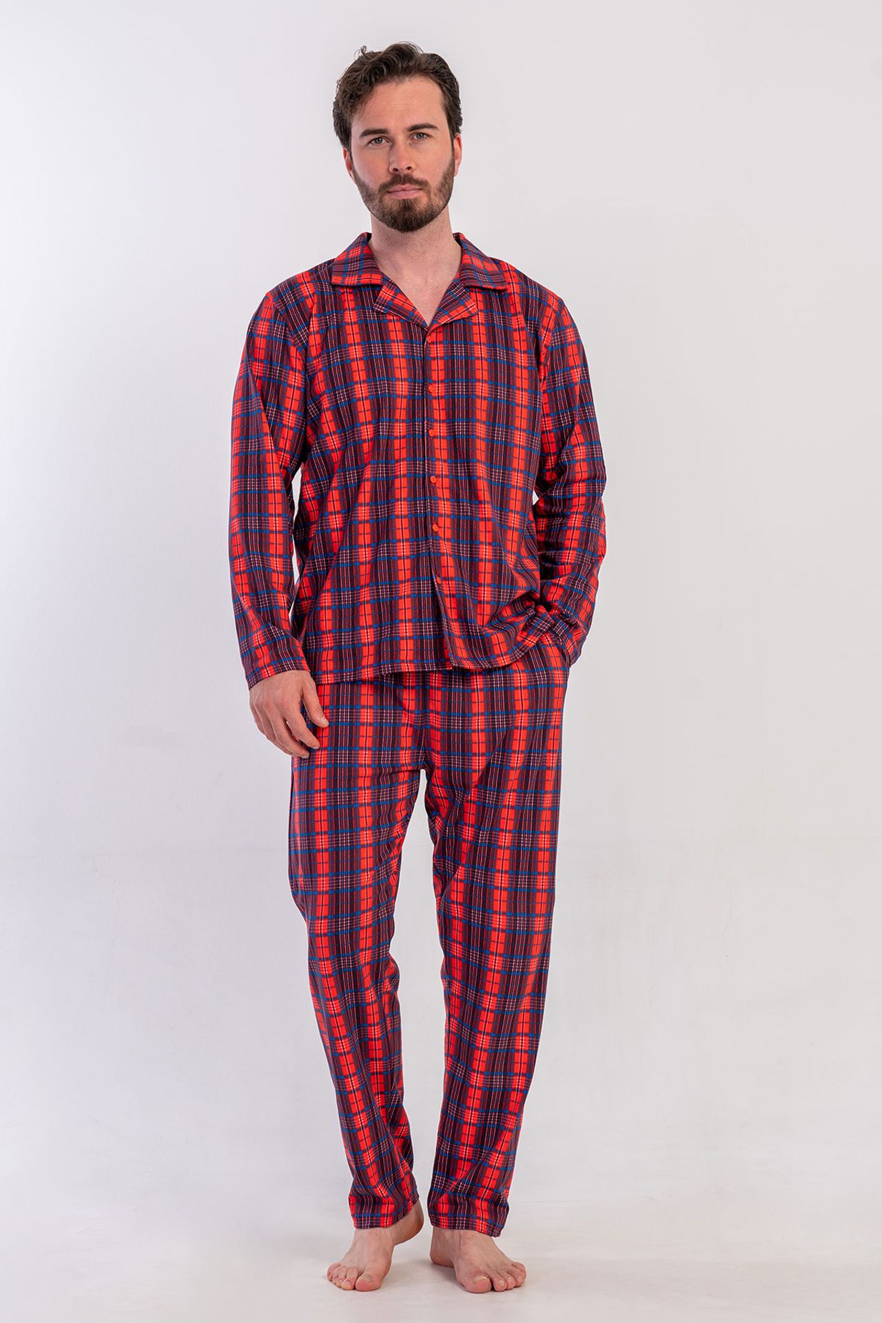 YAKE Düğmeli Rahat Kalıp 2 Parçalı Pijama Takımı 1