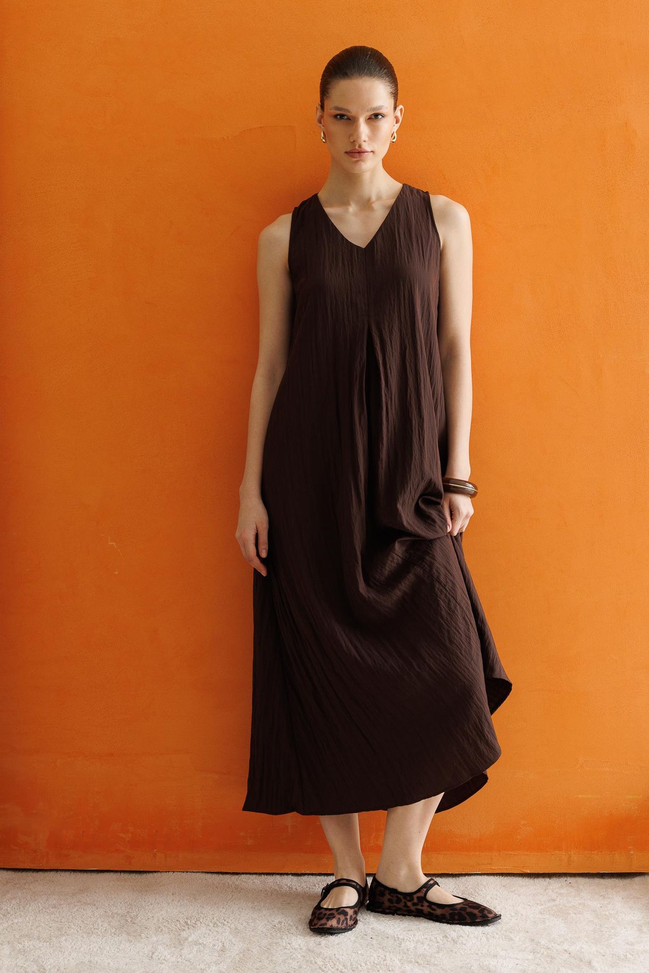 Mixray V-Neck Maxi Dress 4